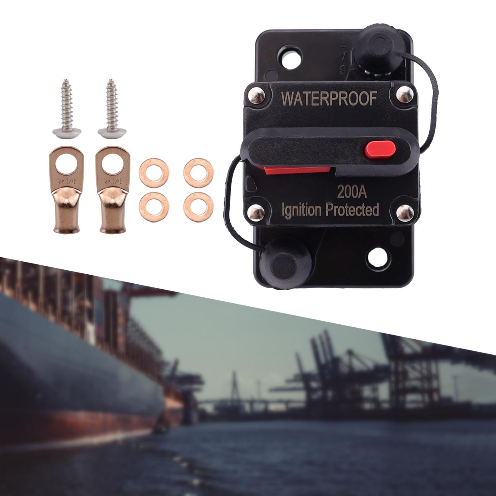 Marine Circuit Breaker with Manual Reset 12V-48V DC for RV Trolling ATV 200A