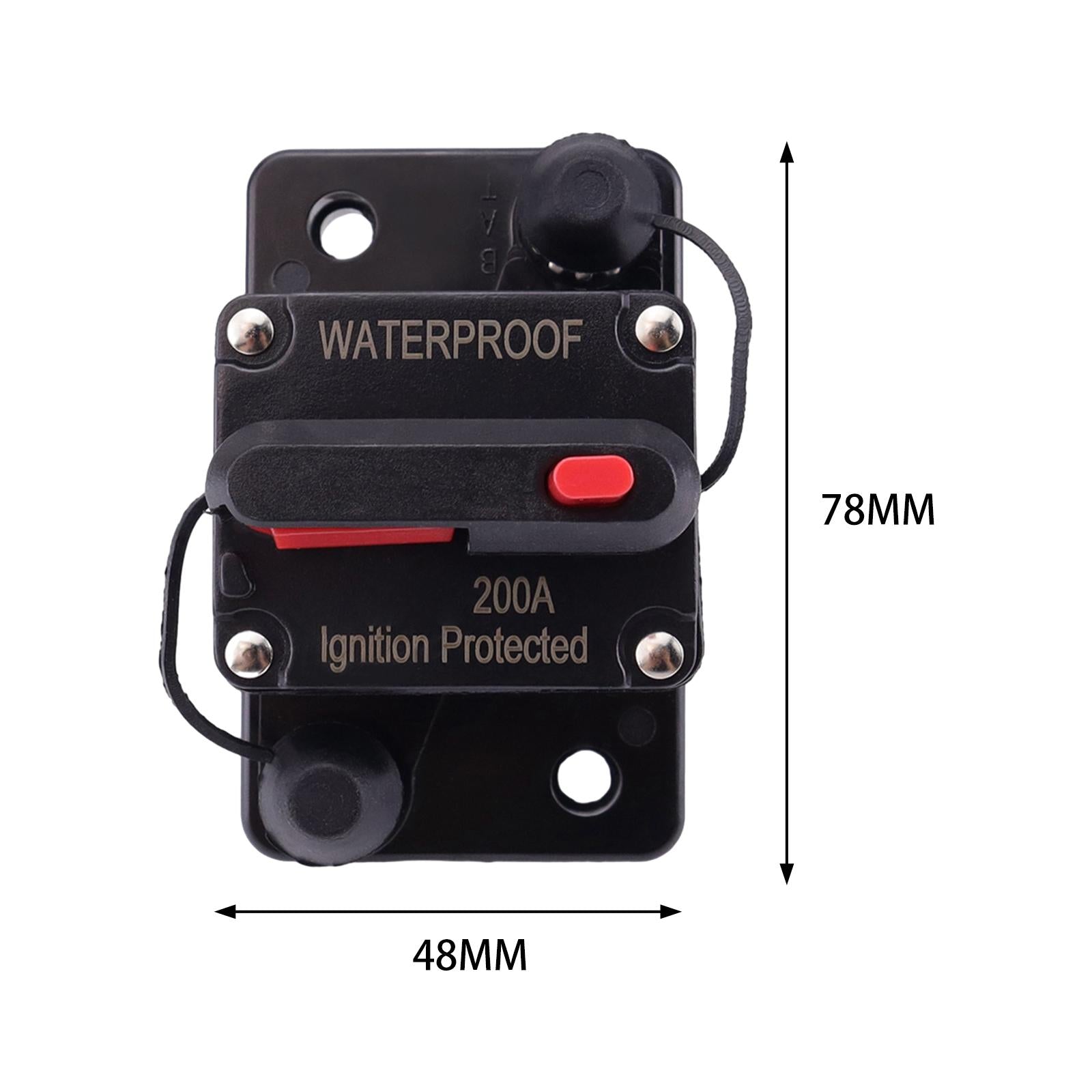 Marine Circuit Breaker with Manual Reset 12V-48V DC for RV Trolling ATV 200A