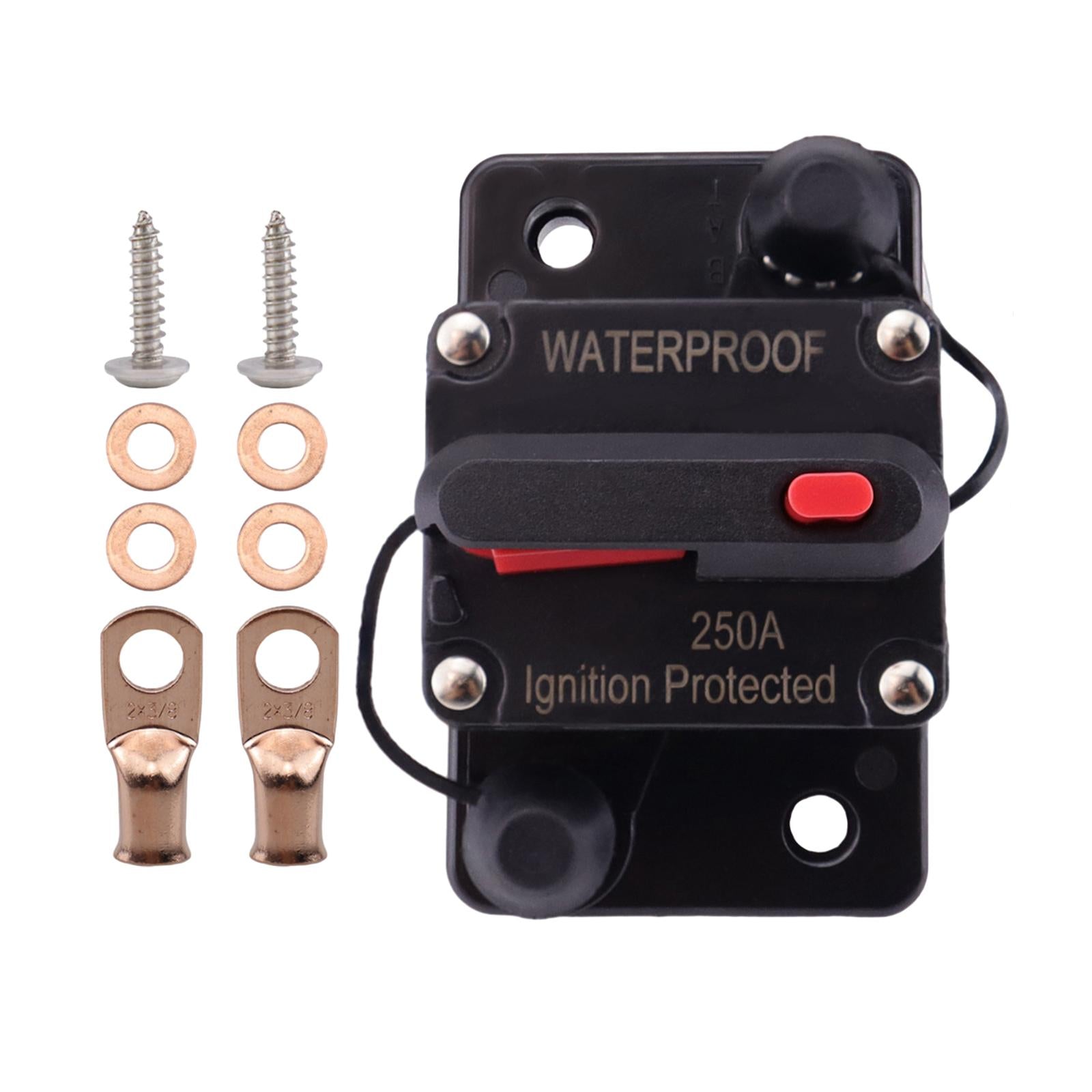 Marine Circuit Breaker with Manual Reset 12V-48V DC for RV Trolling ATV 250A