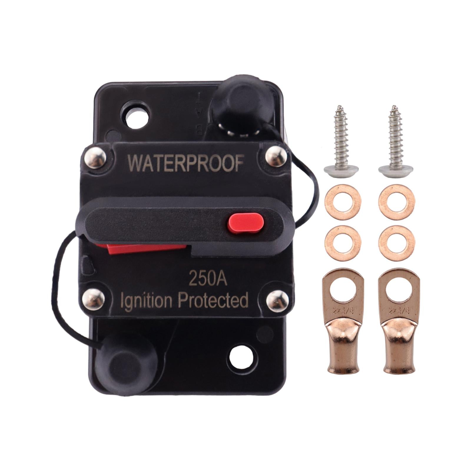 Marine Circuit Breaker with Manual Reset 12V-48V DC for RV Trolling ATV 250A