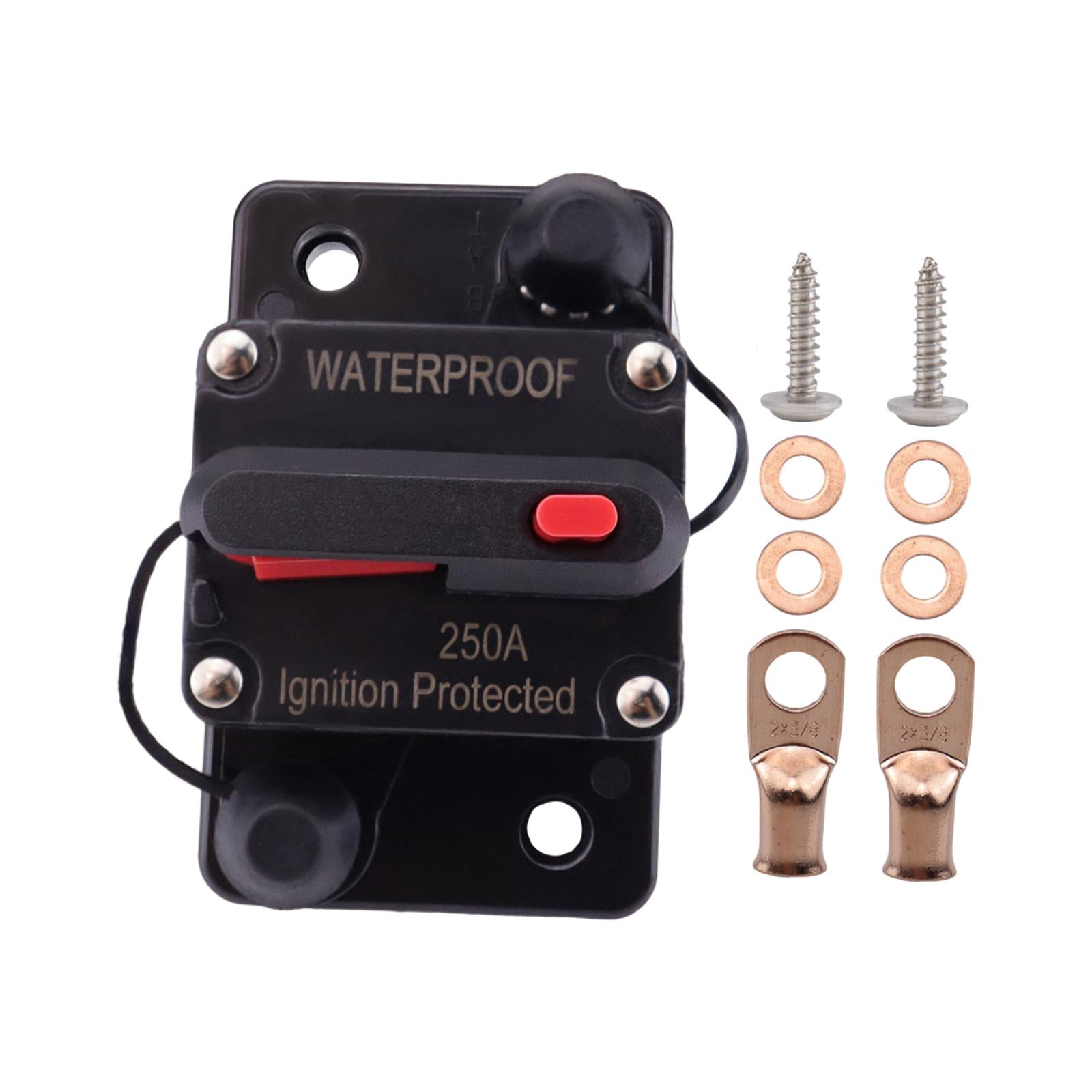 Marine Circuit Breaker with Manual Reset 12V-48V DC for RV Trolling ATV 250A
