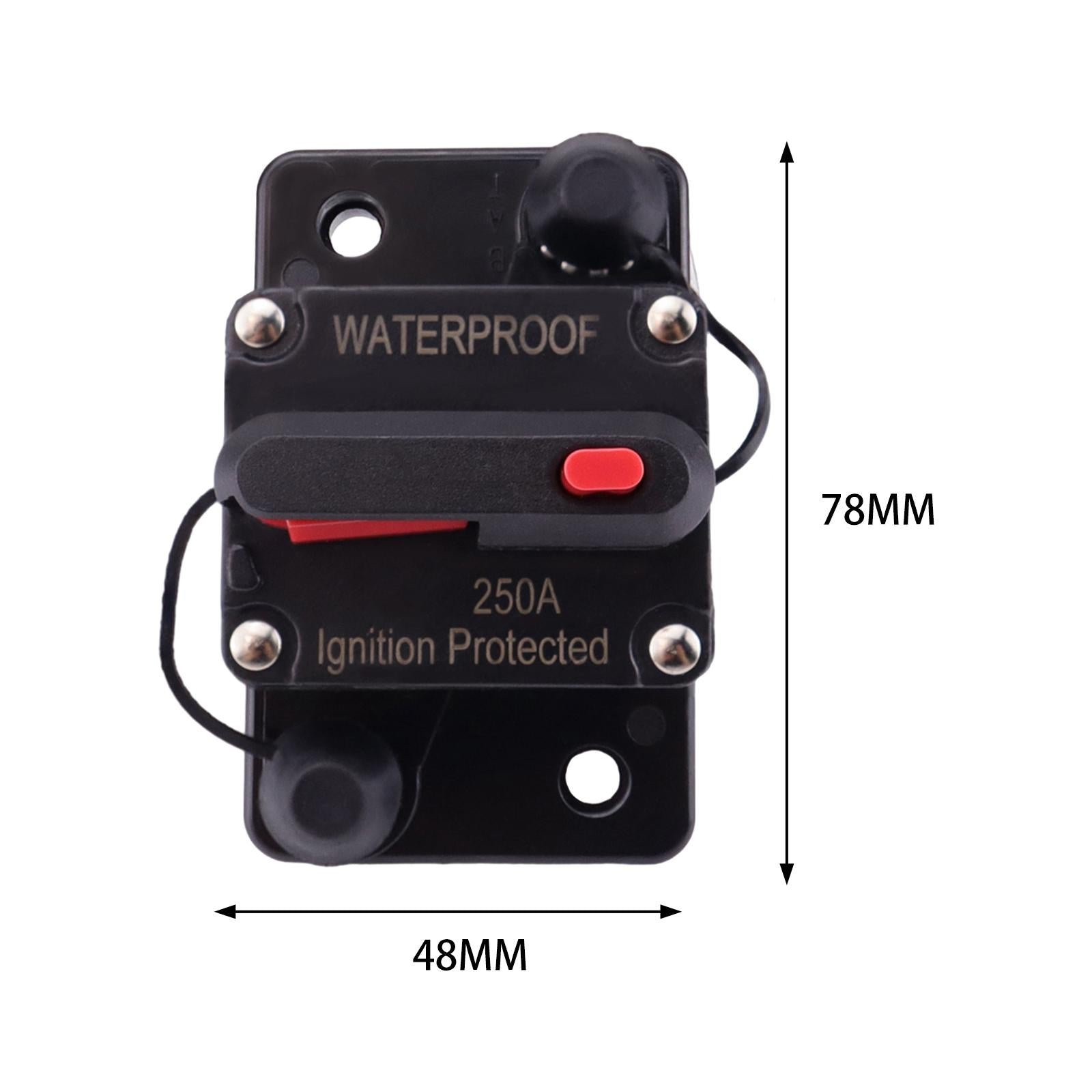 Marine Circuit Breaker with Manual Reset 12V-48V DC for RV Trolling ATV 250A