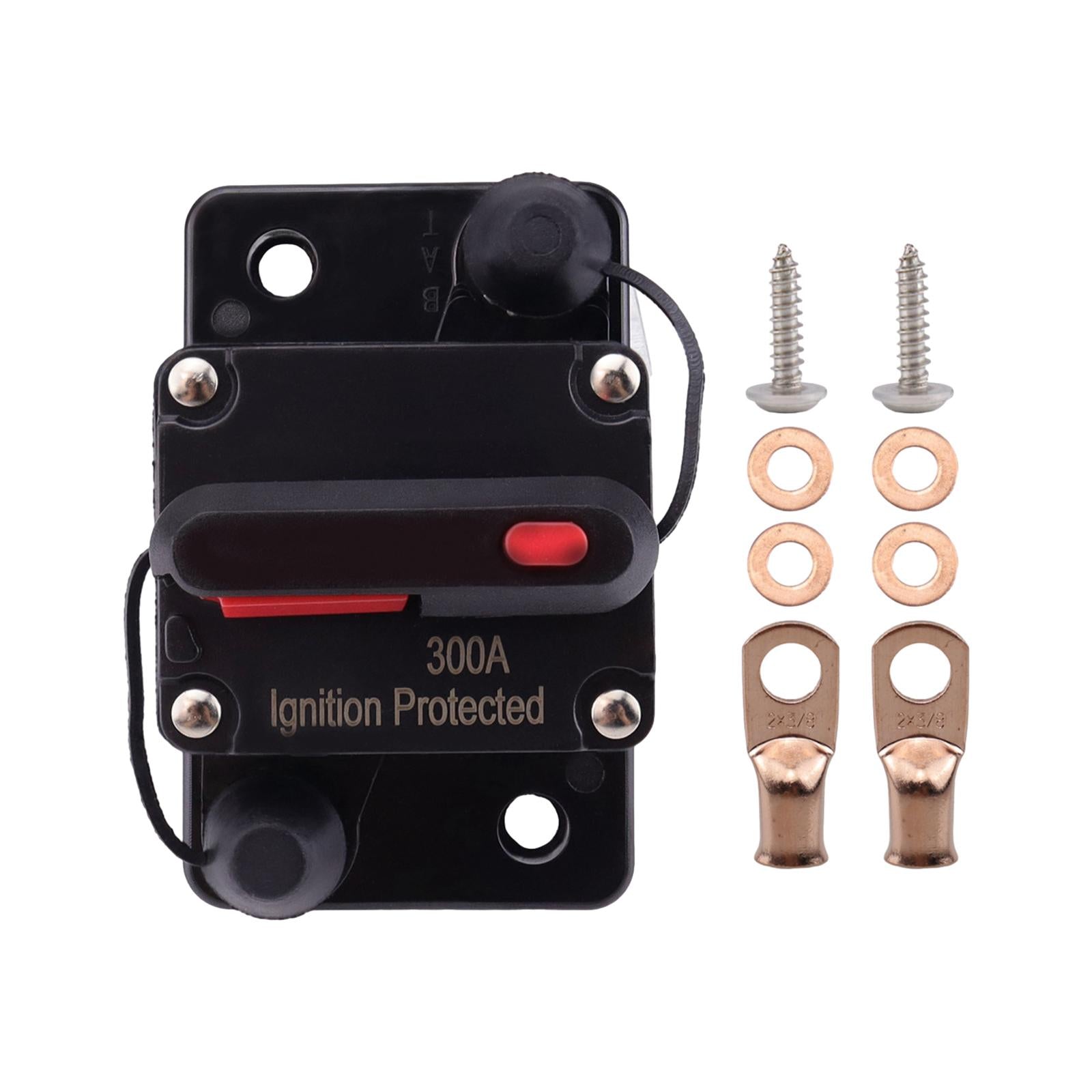 Marine Circuit Breaker with Manual Reset 12V-48V DC for RV Trolling ATV 300A