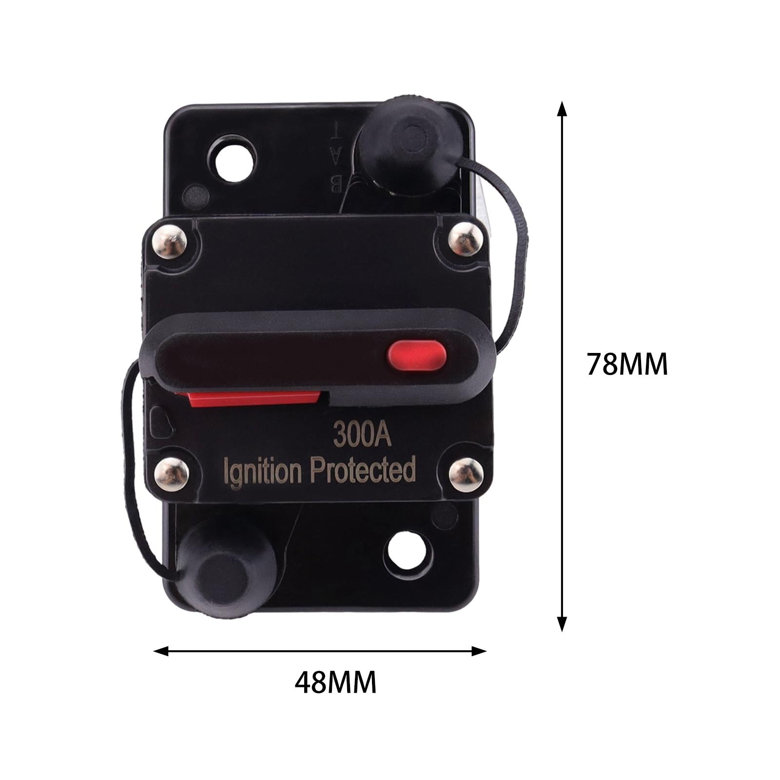 Marine Circuit Breaker with Manual Reset 12V-48V DC for RV Trolling ATV 300A
