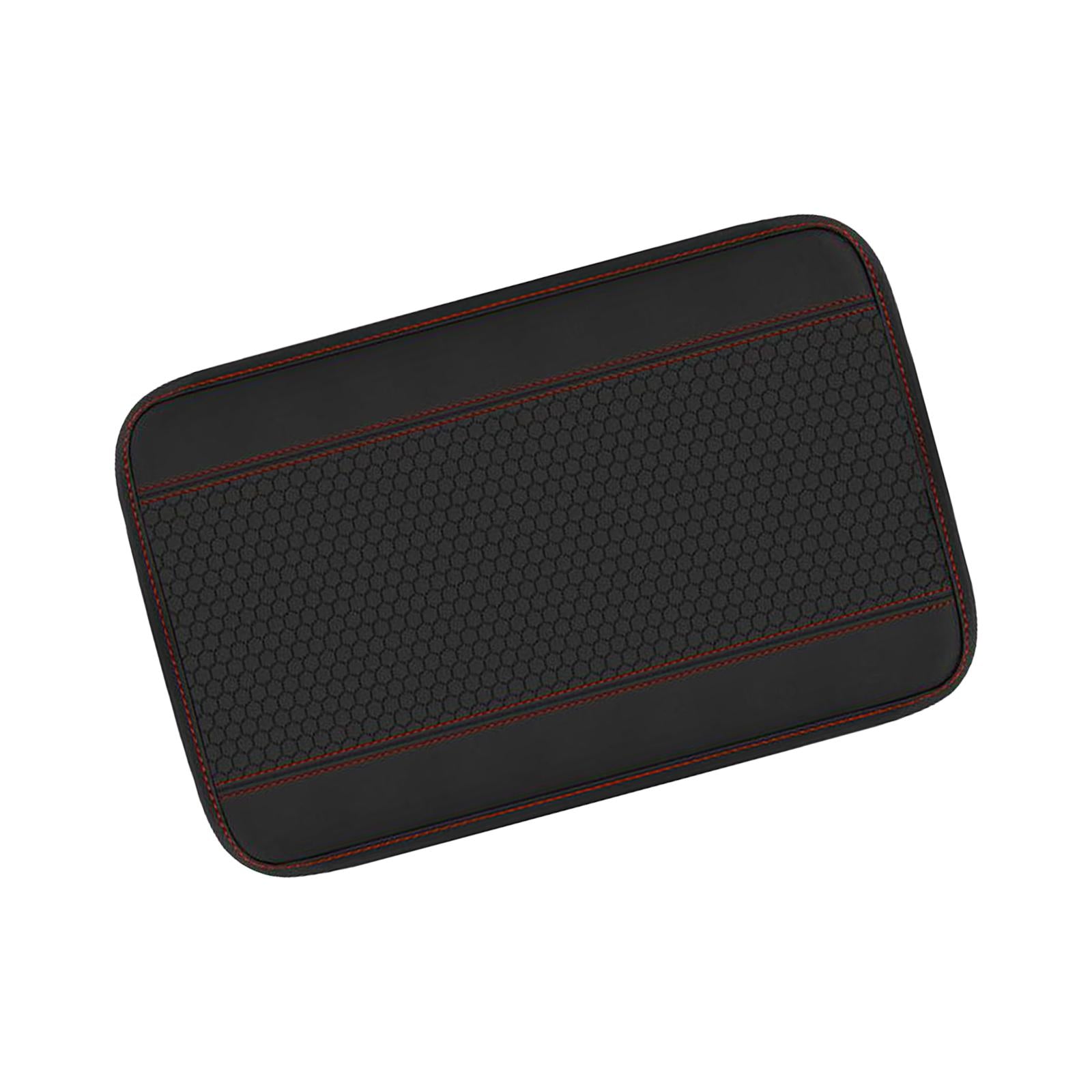 Car Center Console Armrest Cushion Elbow Rest Pad Car Armrest Box Cover Black Red