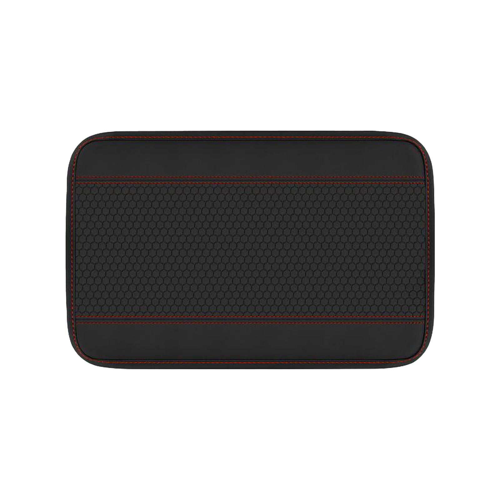 Car Center Console Armrest Cushion Elbow Rest Pad Car Armrest Box Cover Black Red