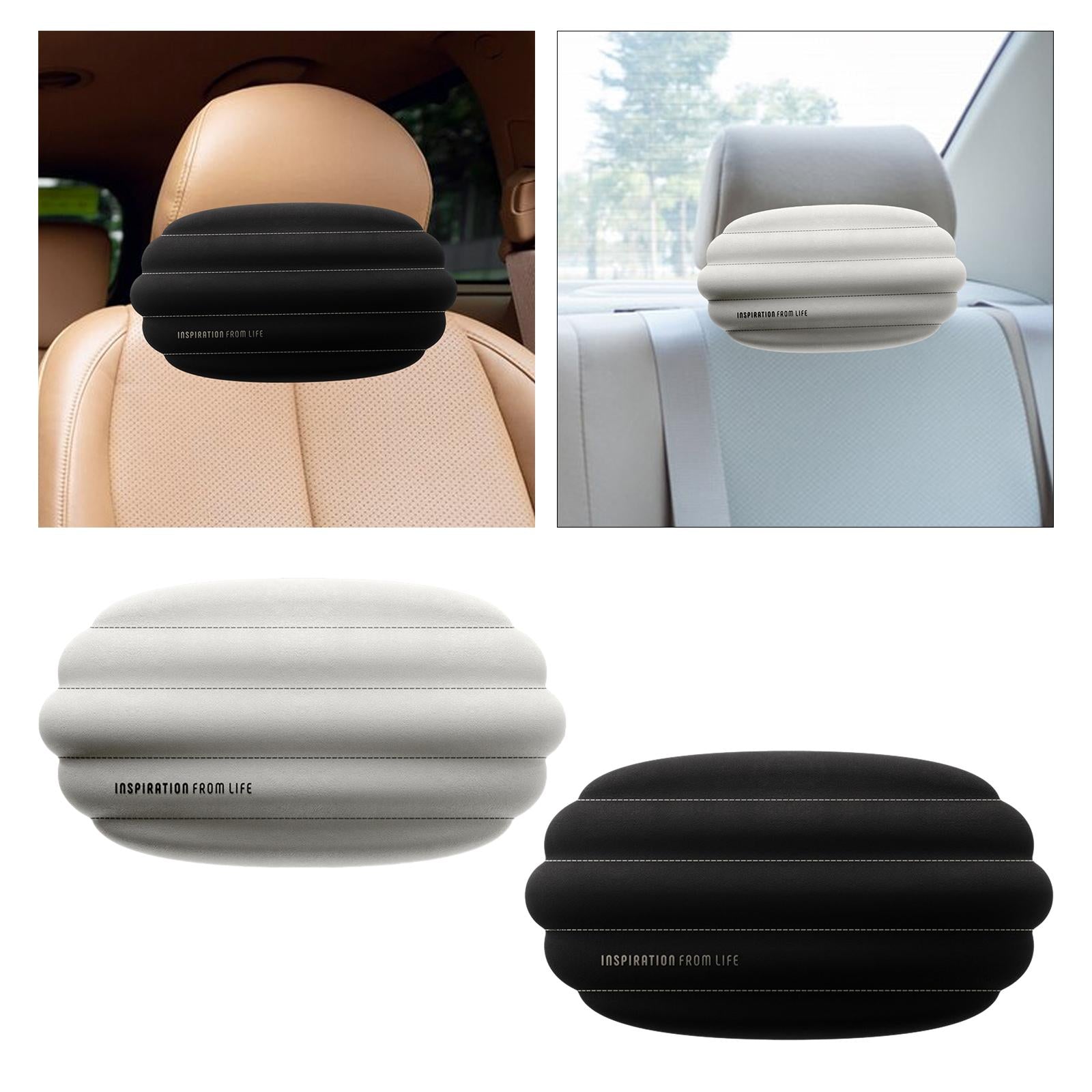Air Headrest Pillow Interior Accessories Memory Foam Soft Seat Back Pillow Beige