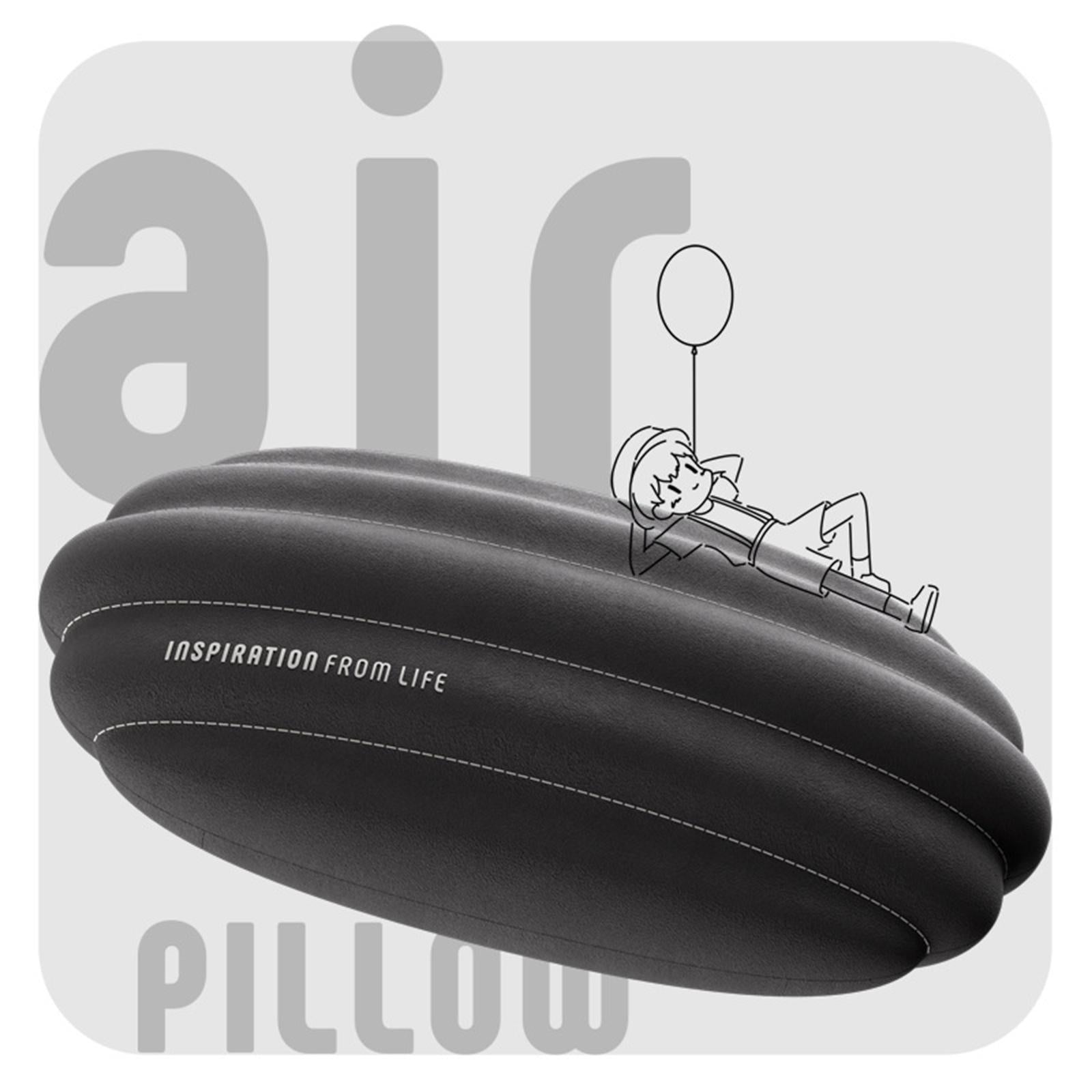 Air Headrest Pillow Interior Accessories Memory Foam Soft Seat Back Pillow Black