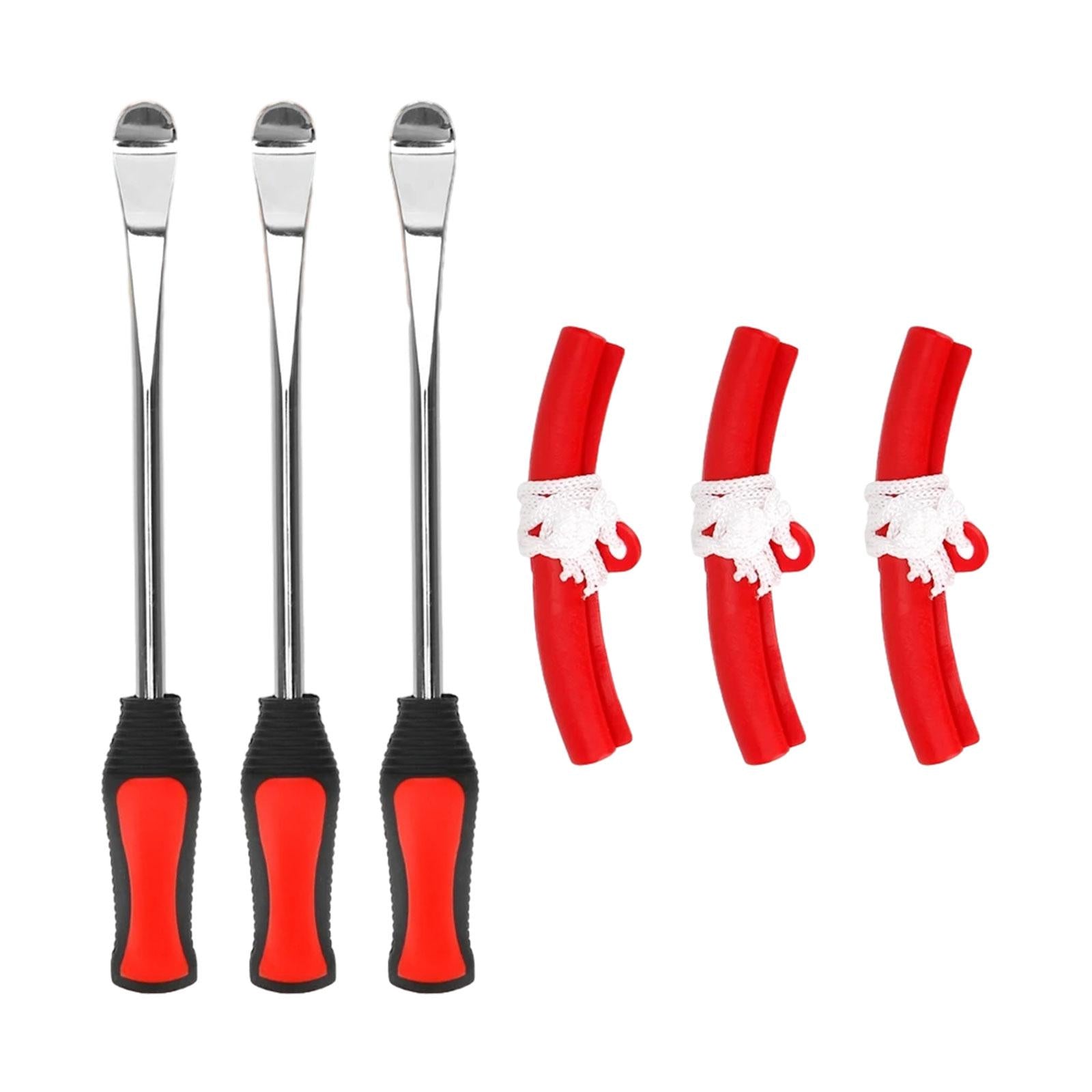 3 Pieces Tire Spoon Lever Motorcycle Tire Changing Tools Bike Tire Lever Set Red