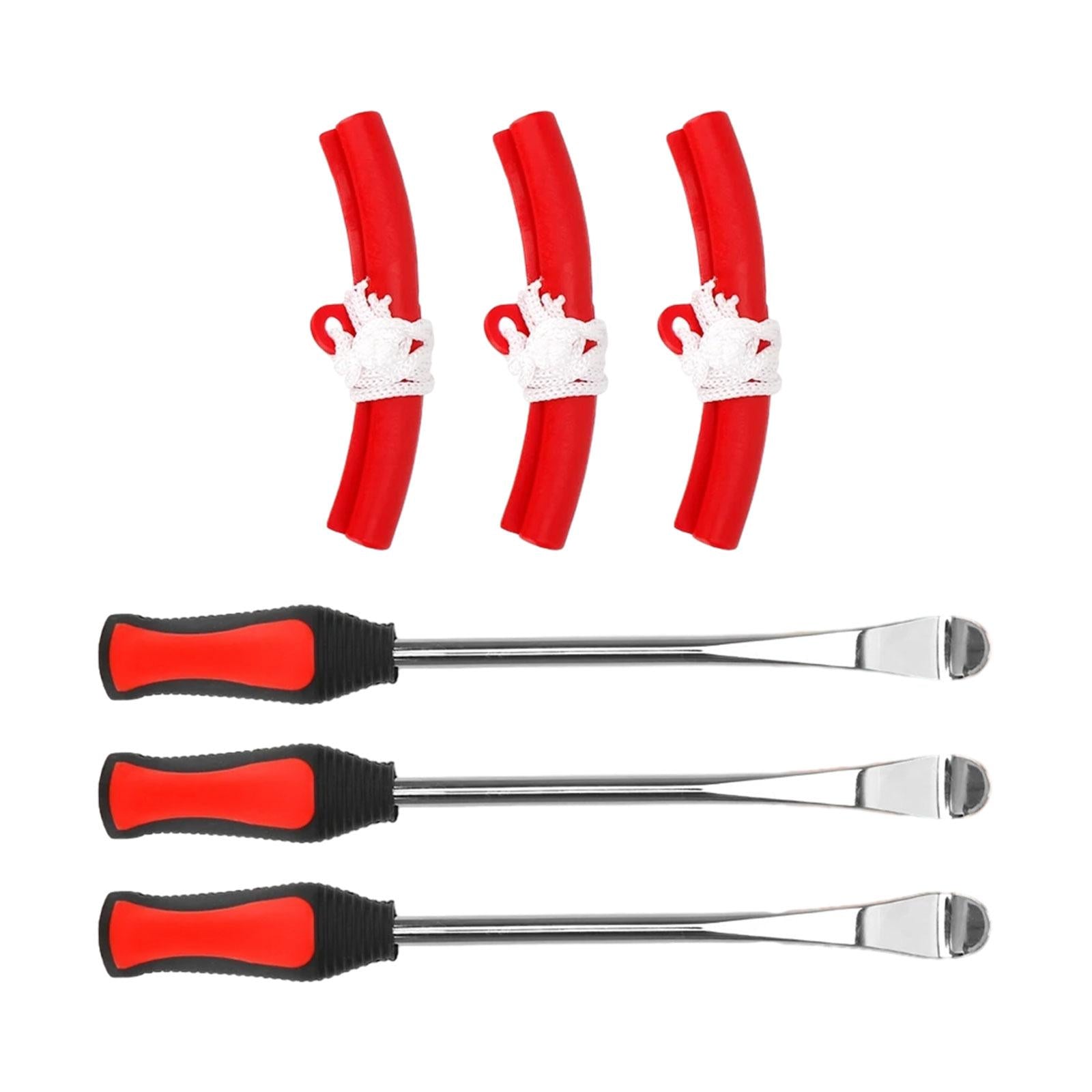 3 Pieces Tire Spoon Lever Motorcycle Tire Changing Tools Bike Tire Lever Set Red