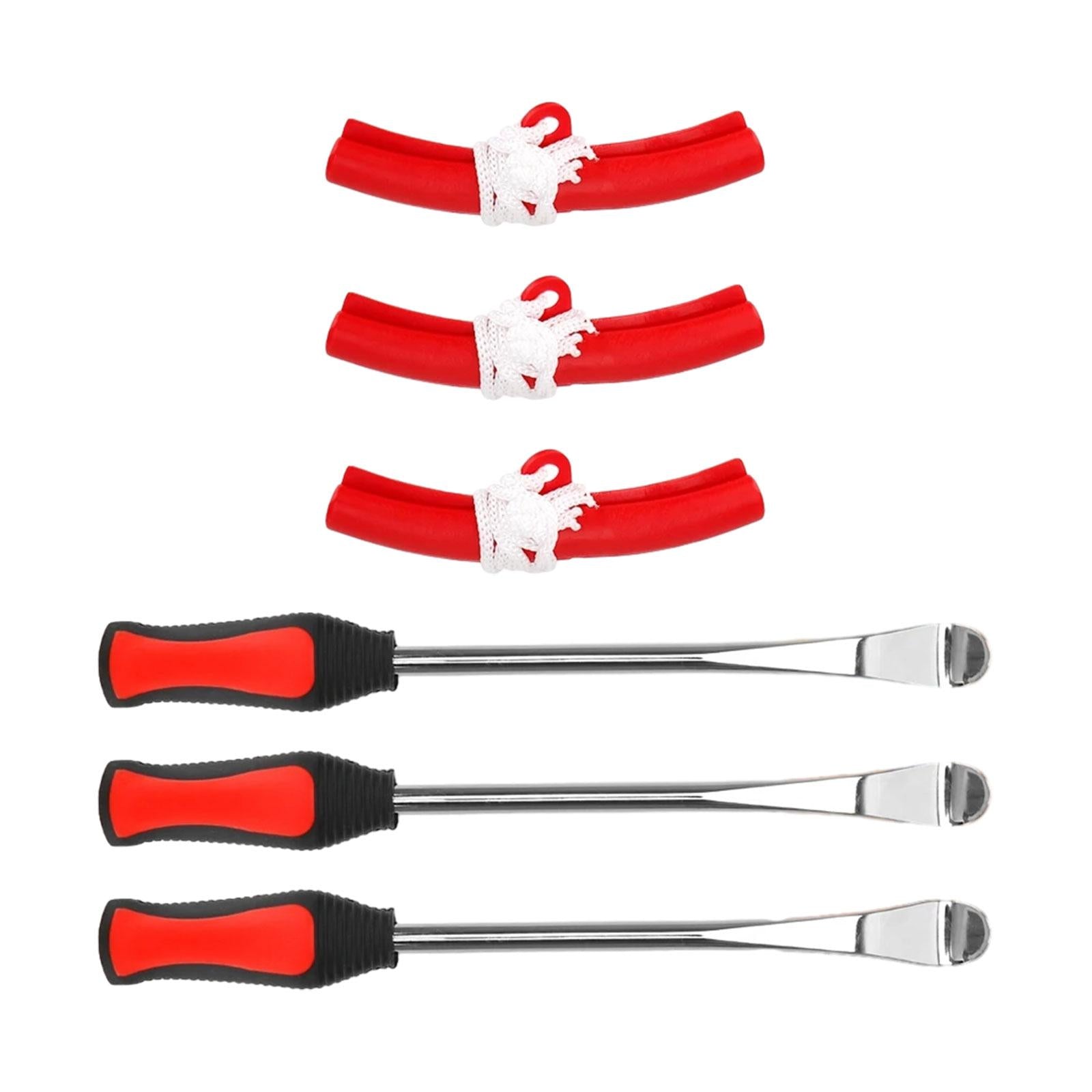 3 Pieces Tire Spoon Lever Motorcycle Tire Changing Tools Bike Tire Lever Set Red