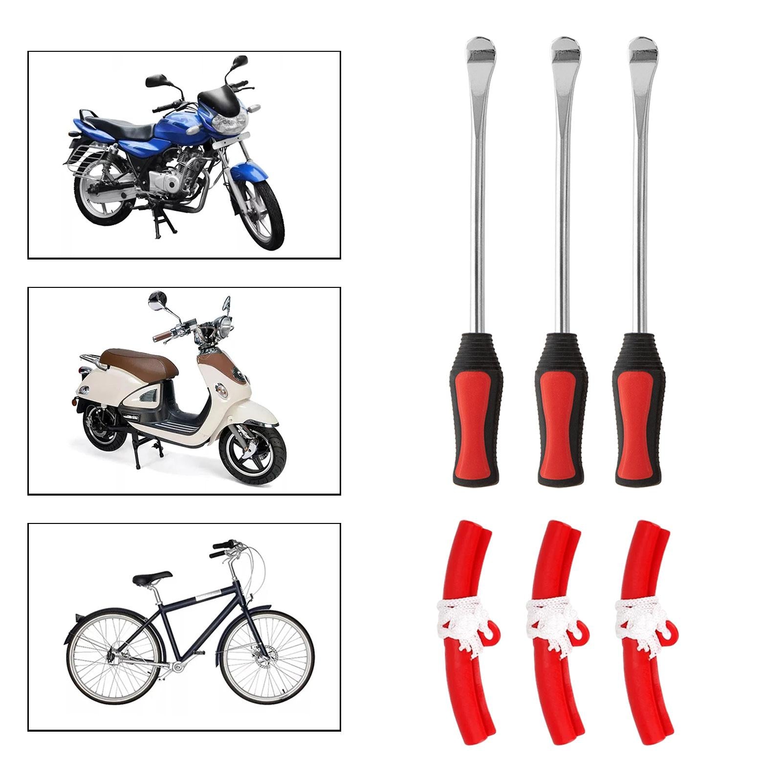 3 Pieces Tire Spoon Lever Motorcycle Tire Changing Tools Bike Tire Lever Set Red