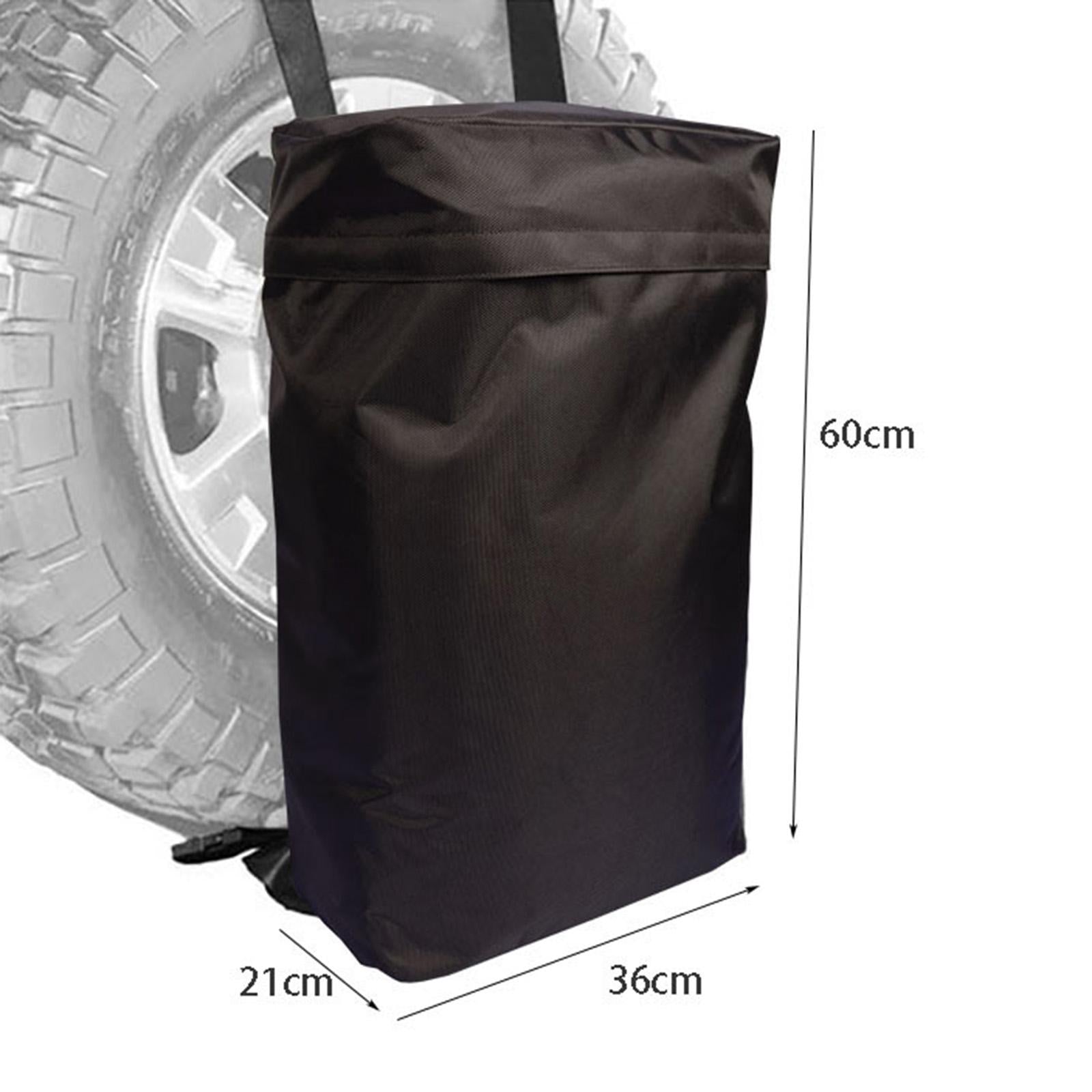 SUV Spare Tire Trash Storage Bag Simple Installation Black Camping Organizer