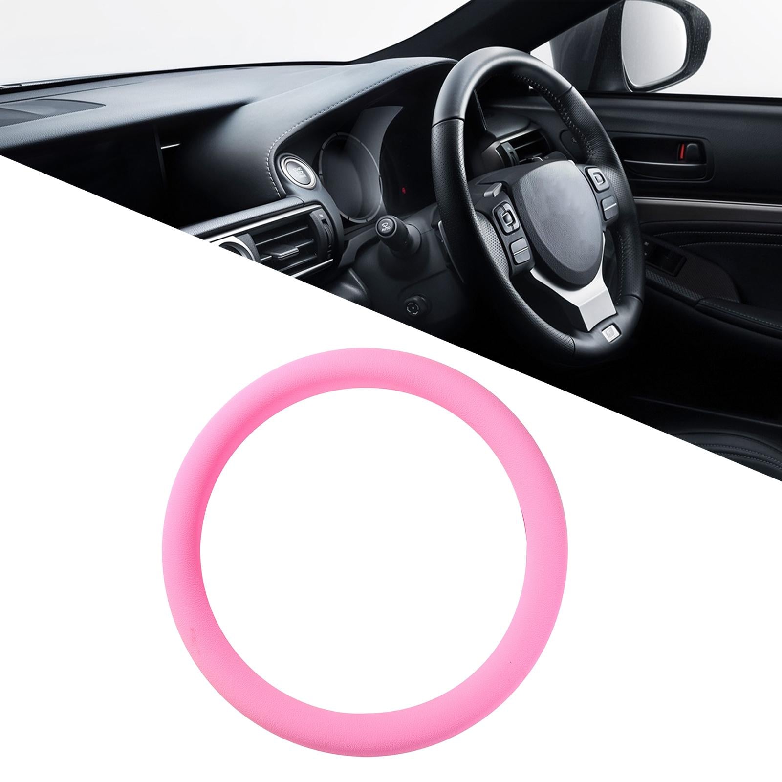 Car Steering Wheel Cover Auto Decoration Covers Comfortable Protective Cover Pink