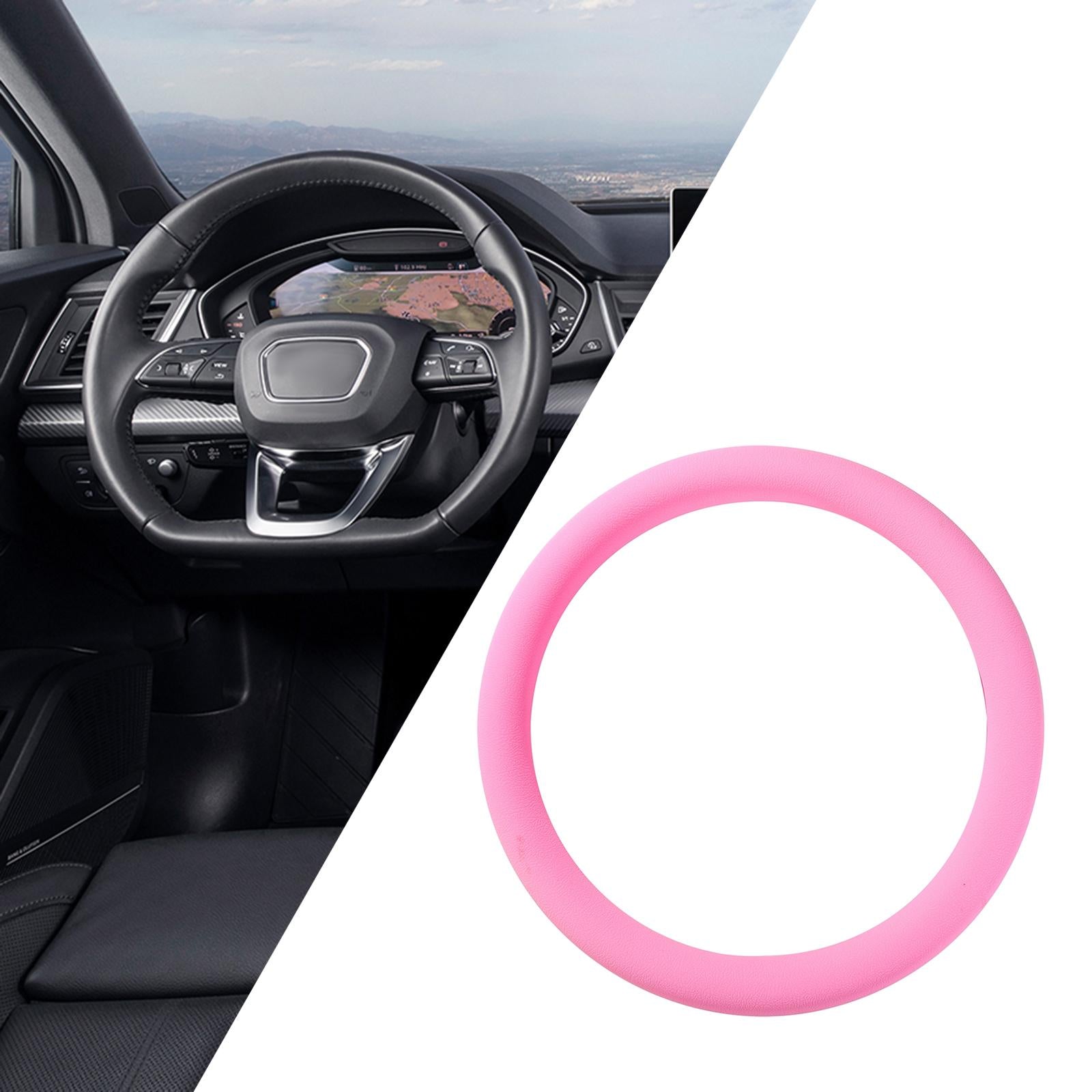 Car Steering Wheel Cover Auto Decoration Covers Comfortable Protective Cover Pink