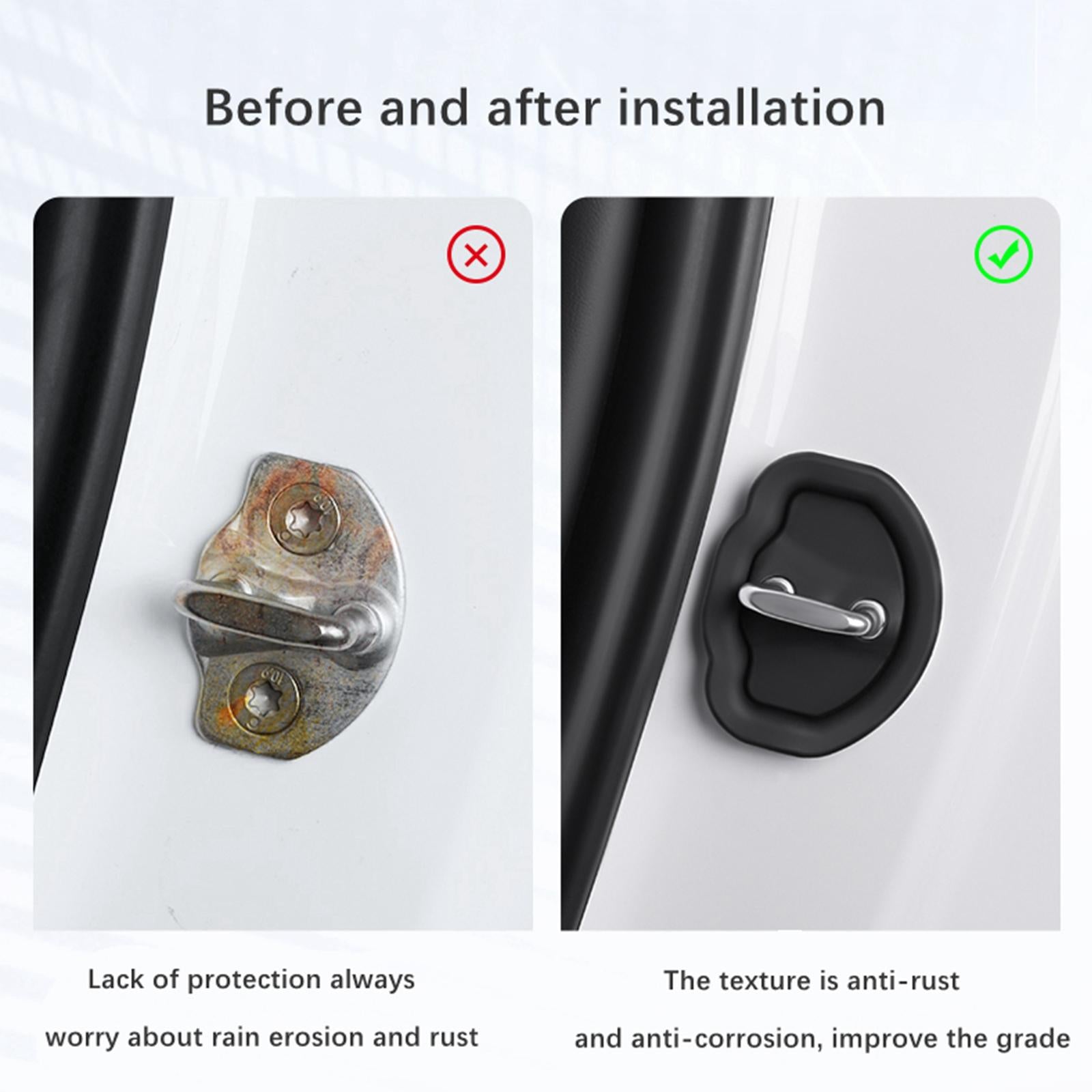 4Pcs Car Door Lock latches Cover Protector Compatible for Tesla Model 3
