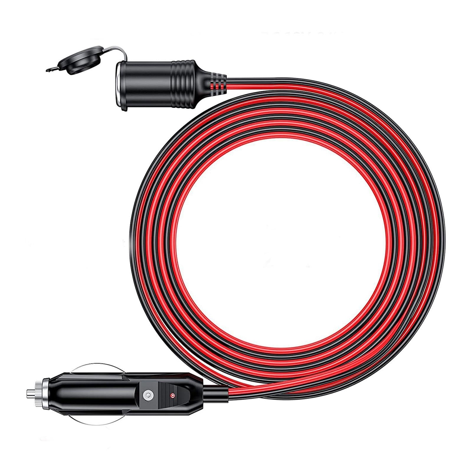 Car Cigarette Lighter Extension Cord for Vacuum Cleaners Air Compressor