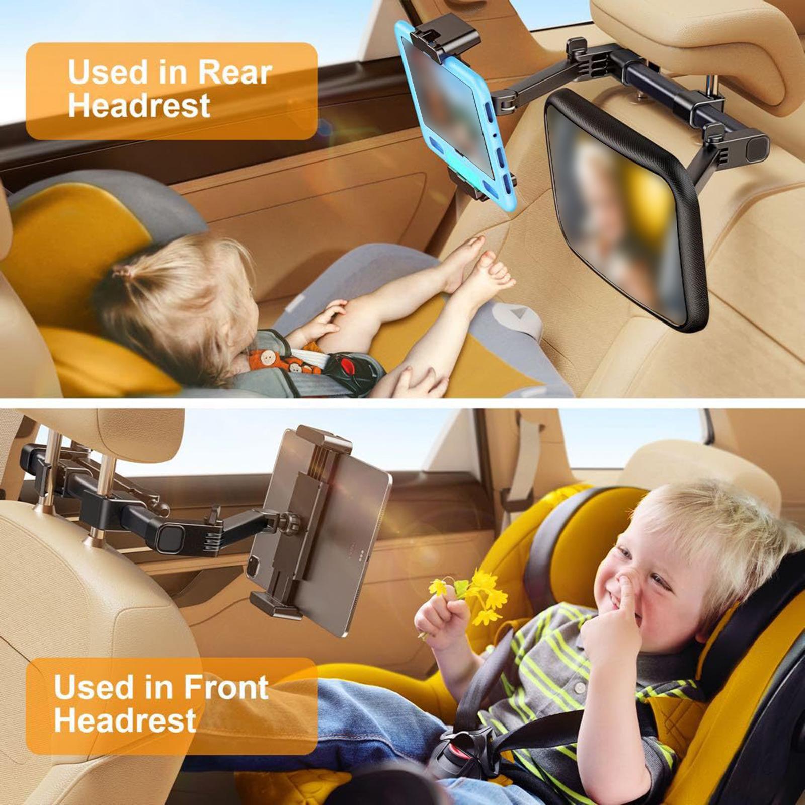 Baby Car Mirror with Tablet Holder Hook Mounting 2 in 1 Car Mirror for Baby