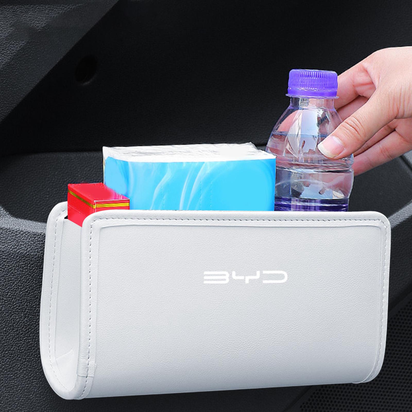 PU Leather Car Door Trash Bin for Byd 7.8x4.6x2.5inch Multipurpose Trash Bag