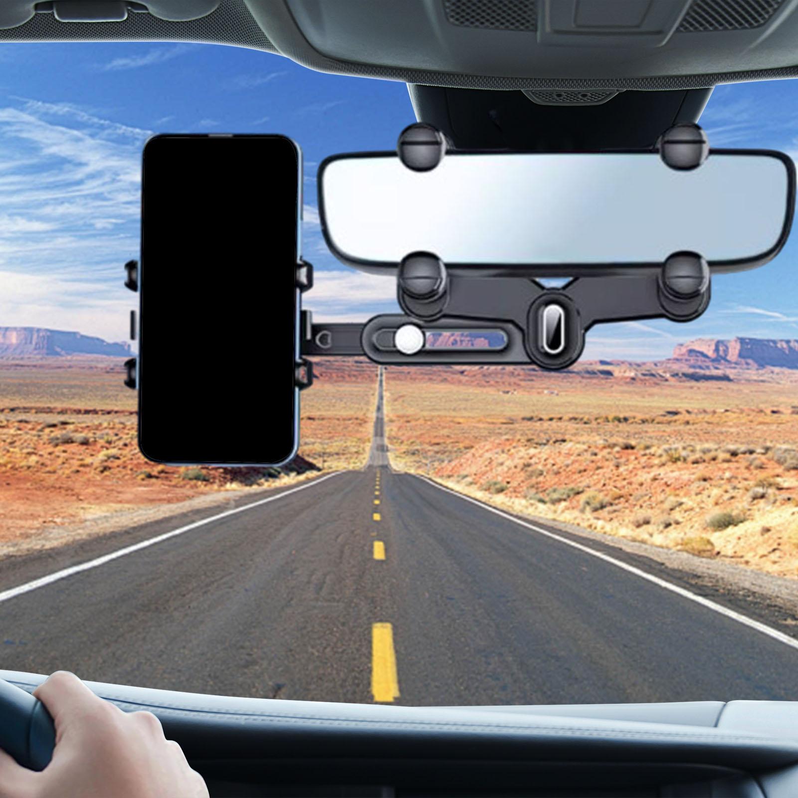 Rear View Mirror Car Phone Mount Car Interior Accessories Durable Telescopic