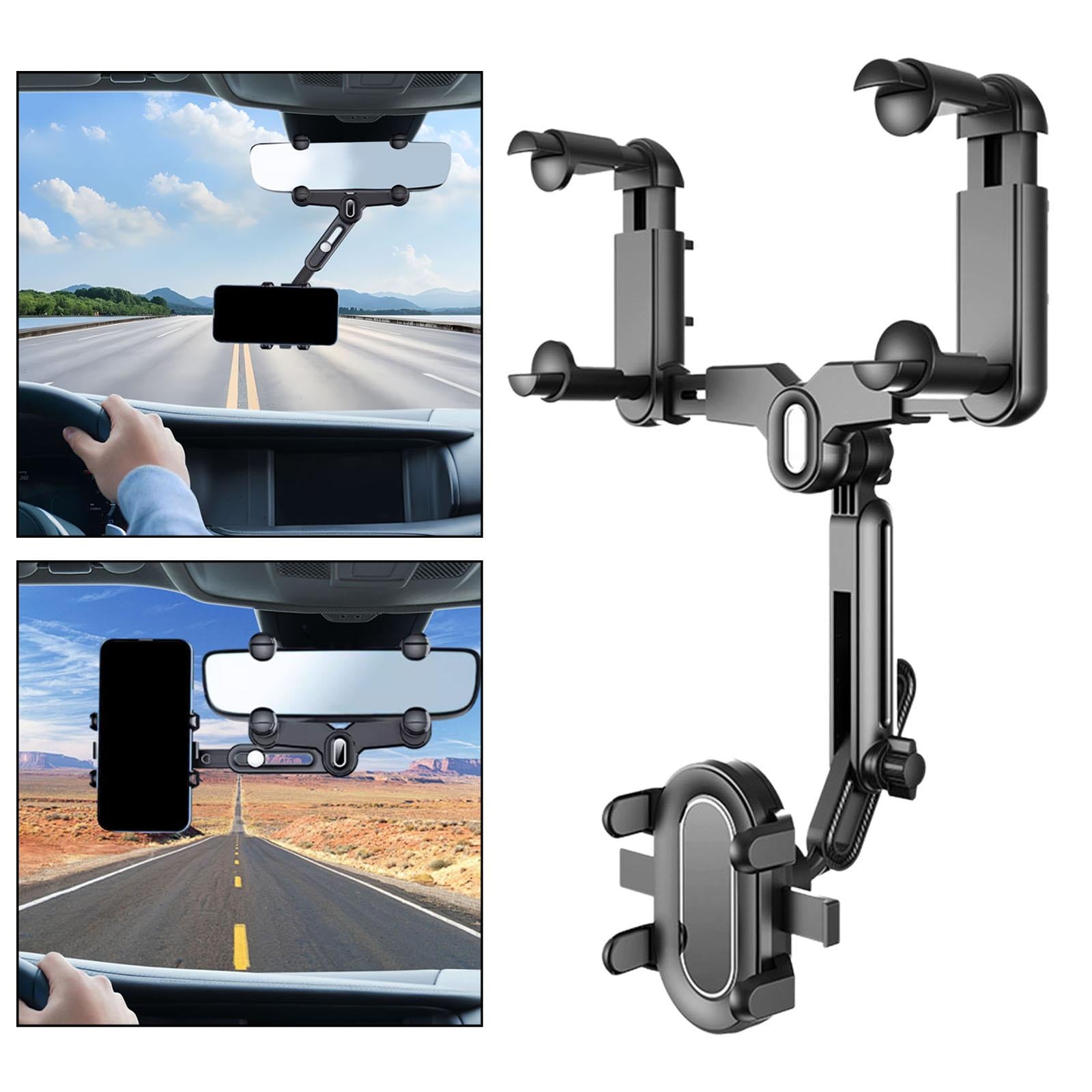 Rear View Mirror Car Phone Mount Car Interior Accessories Durable Telescopic