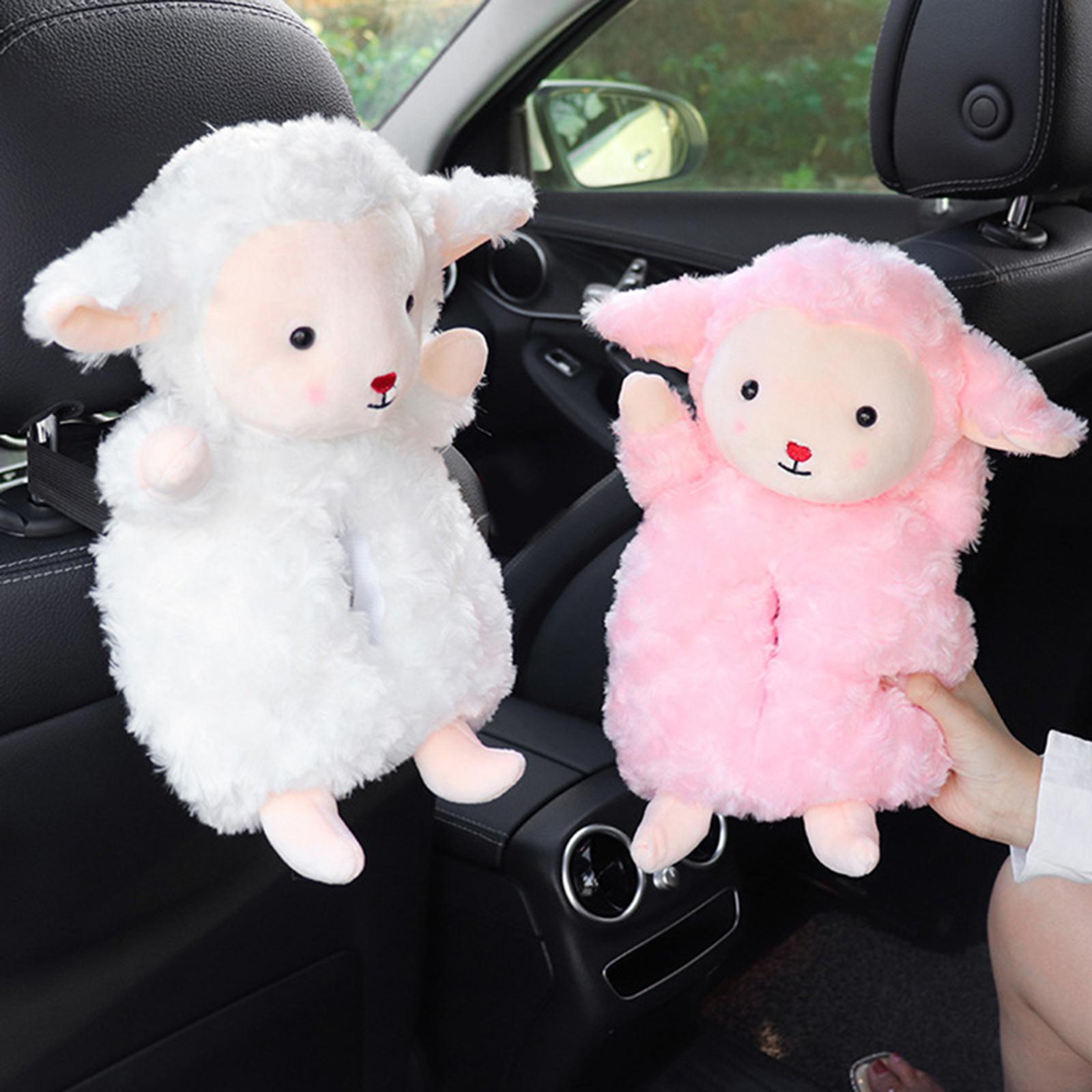Cartoon Car Tissue Holder Automotive Accessories Soft Car Cute Tissue Holder White