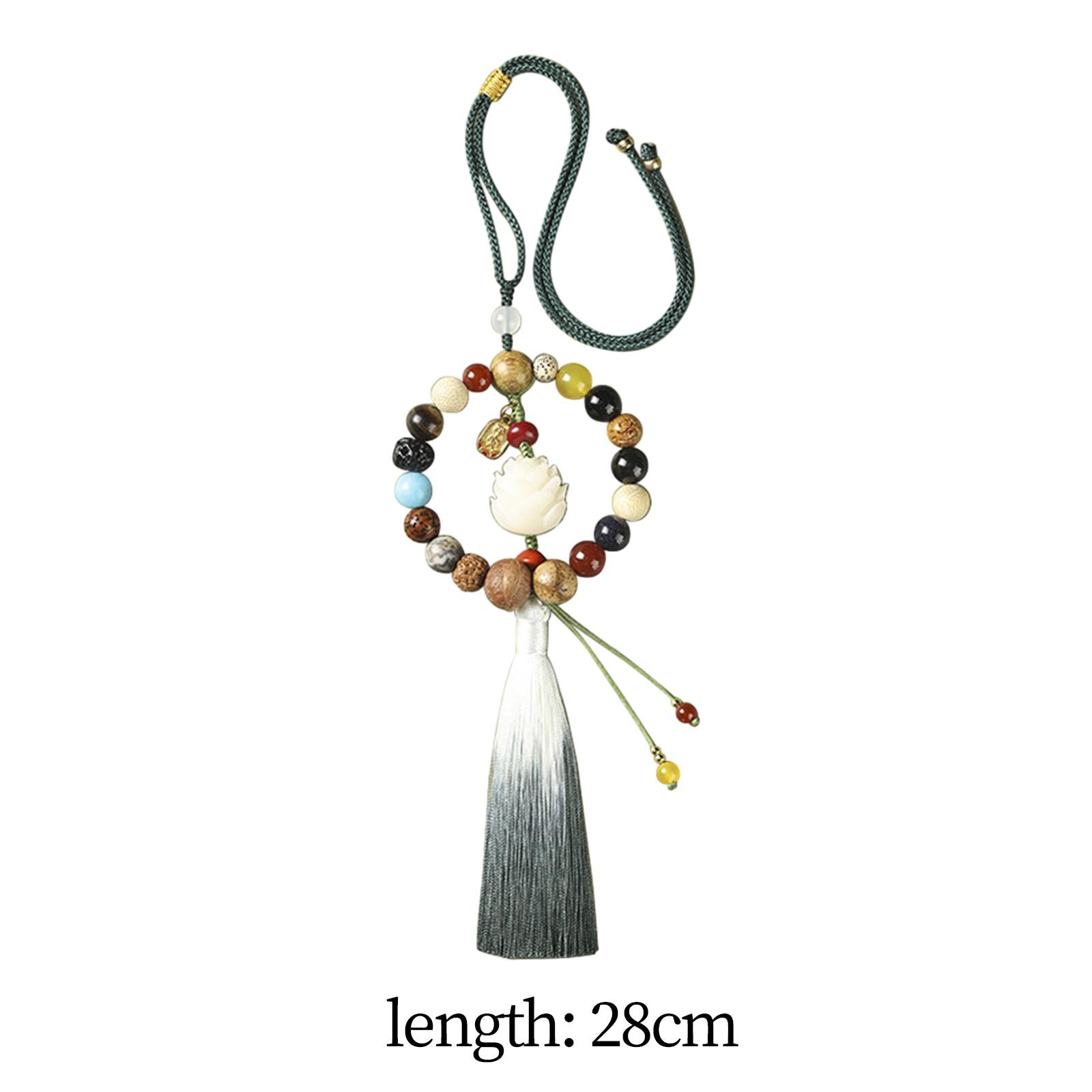 Rearview Mirror Charm Chinese Car Decor Pendant Car Mirror Hanging Charm Lotus