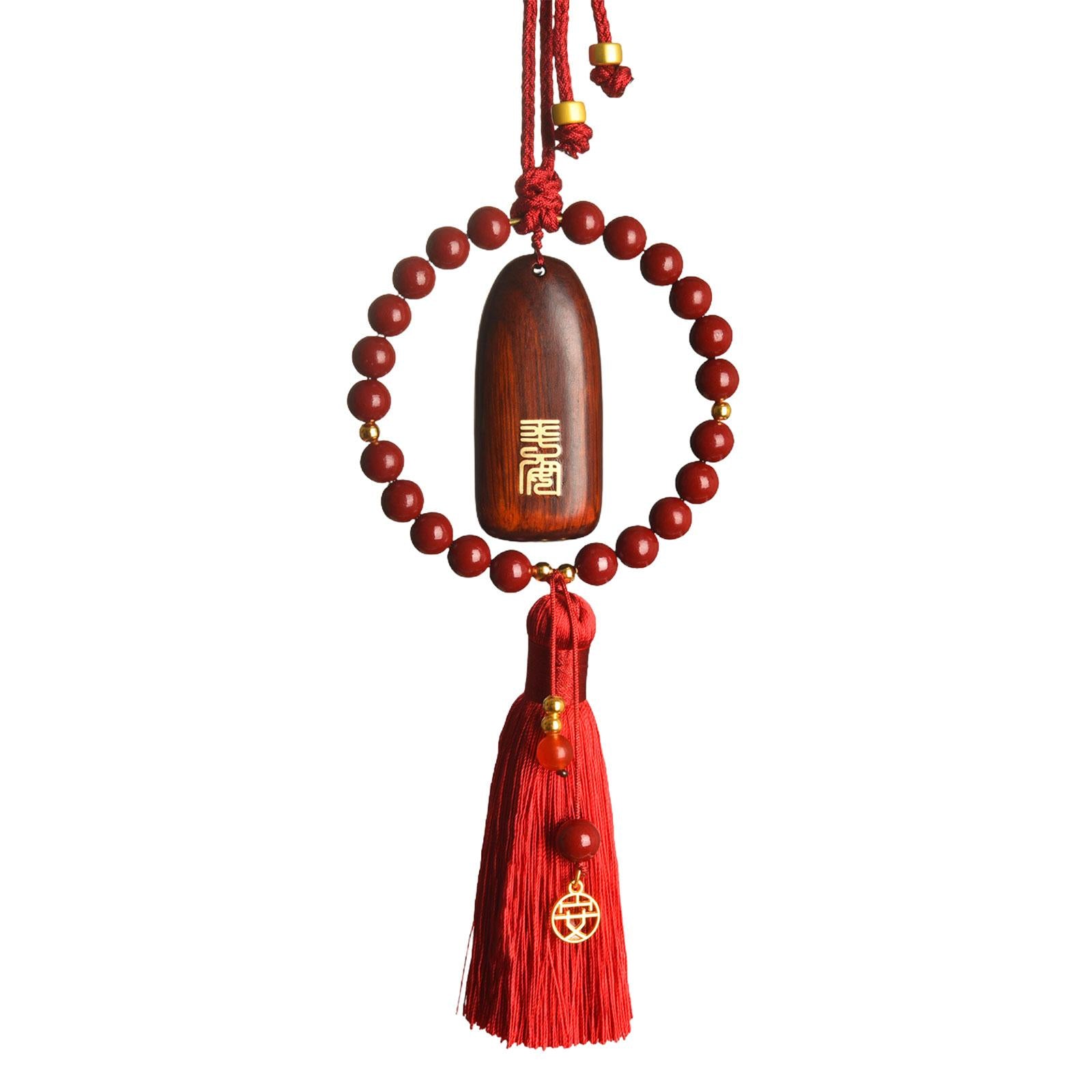Rearview Mirror Decorations with Tassel Rear View Mirror Hanging Accessories