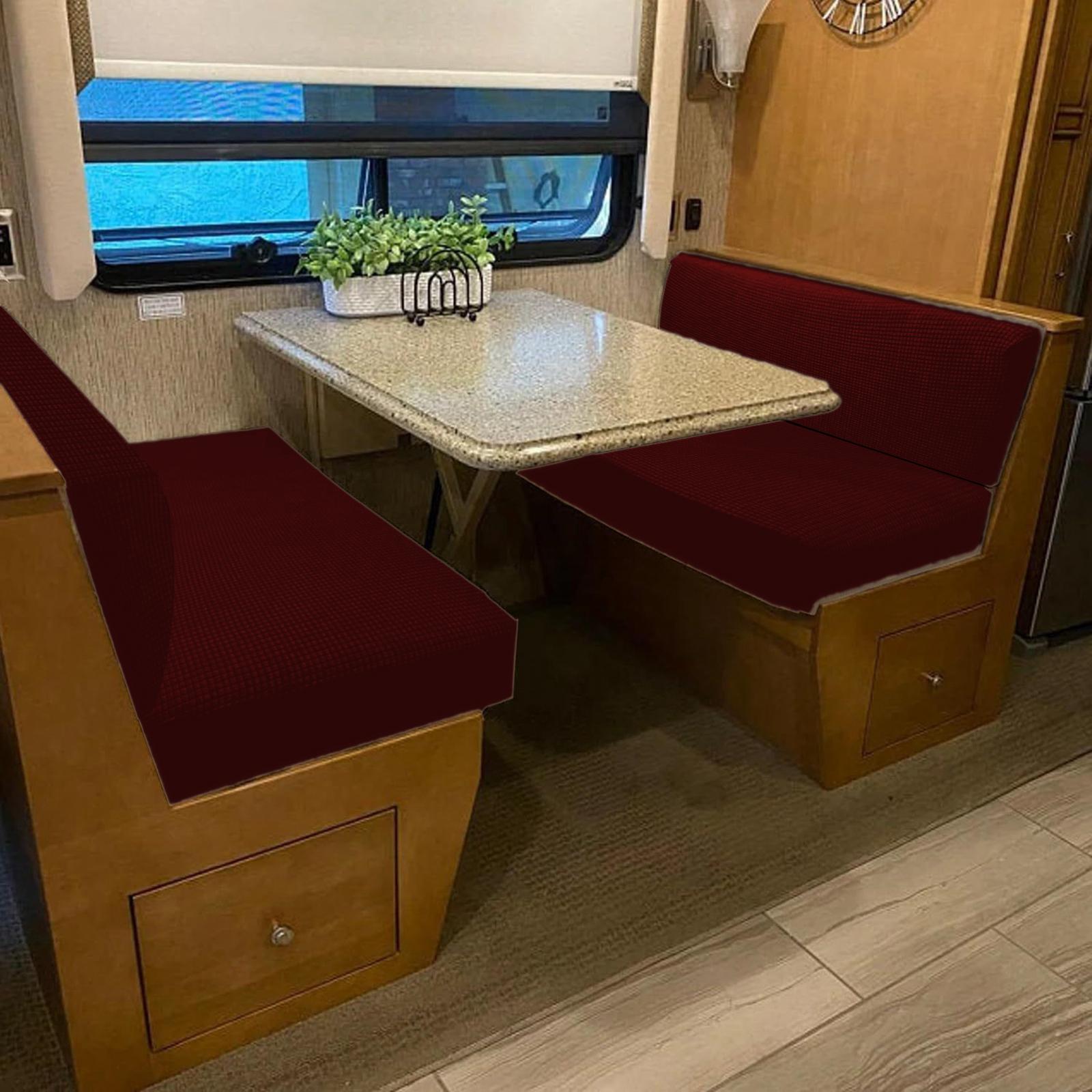 4 Pieces RV Seat Covers for Travel Trailer Couch Soft Camper Cushion Covers