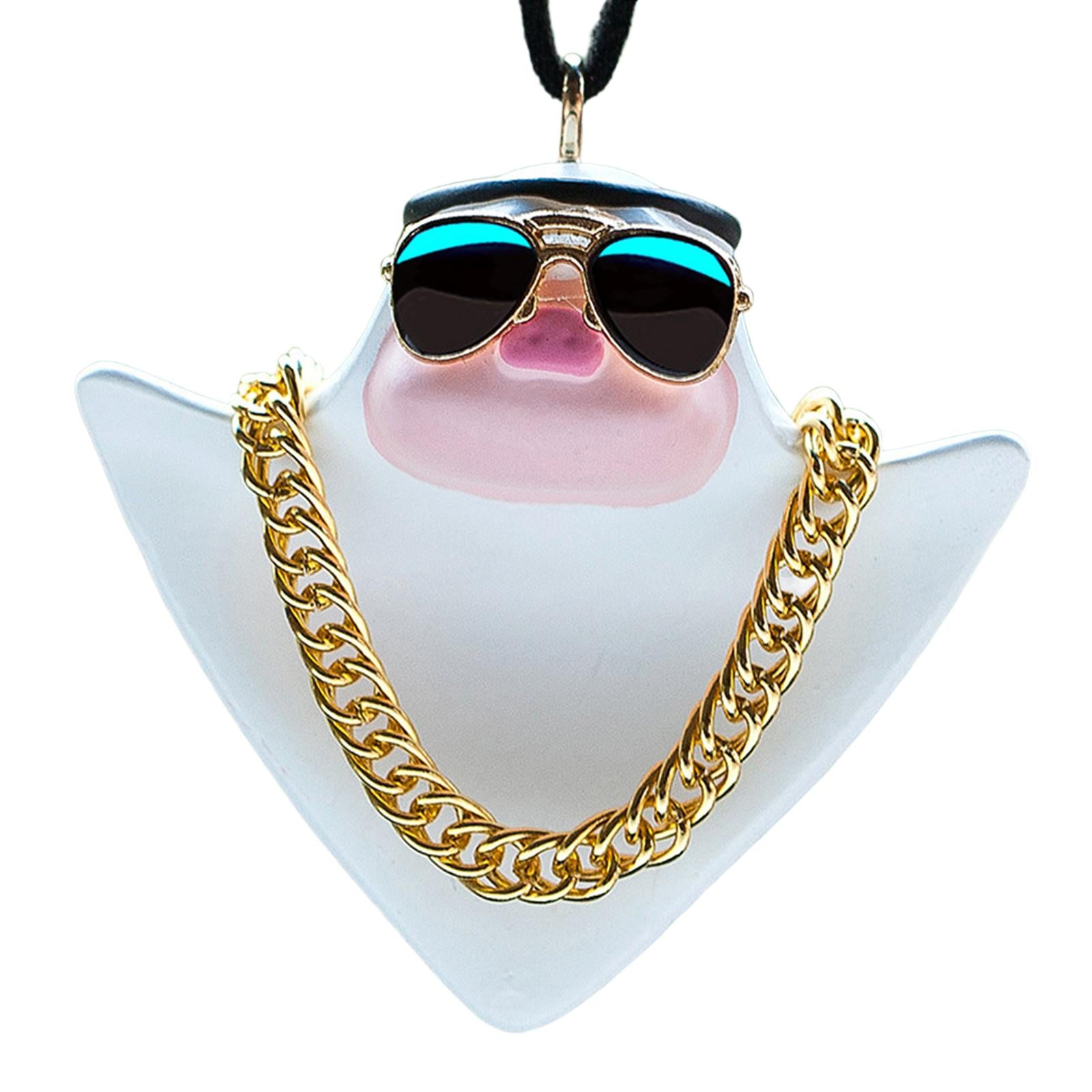 Car Charm Pink Pig Cute Animal Resin Material Car Mirror Hanging Accessories