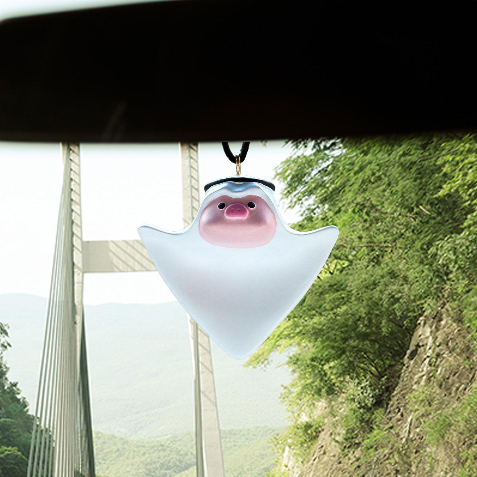 Car Charm Cute Pig Car Decor Pendant Rear View Mirror Hanging Accessories