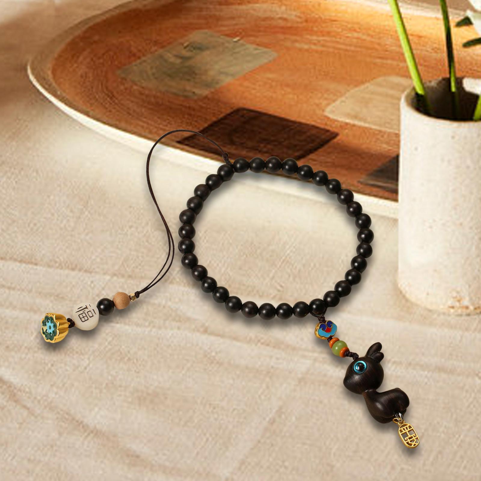 Rearview Mirror Charm Feng Shui Decor Traditional Rearview Mirror Decoration Ebony