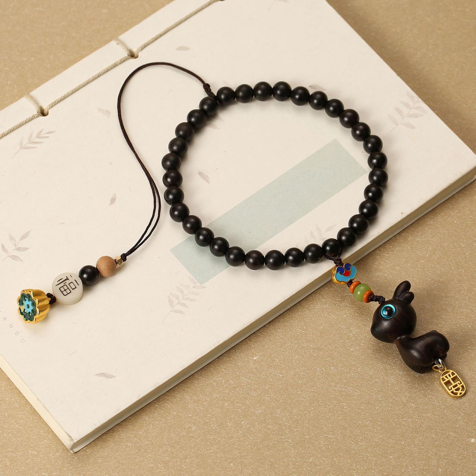Rearview Mirror Charm Feng Shui Decor Traditional Rearview Mirror Decoration Ebony