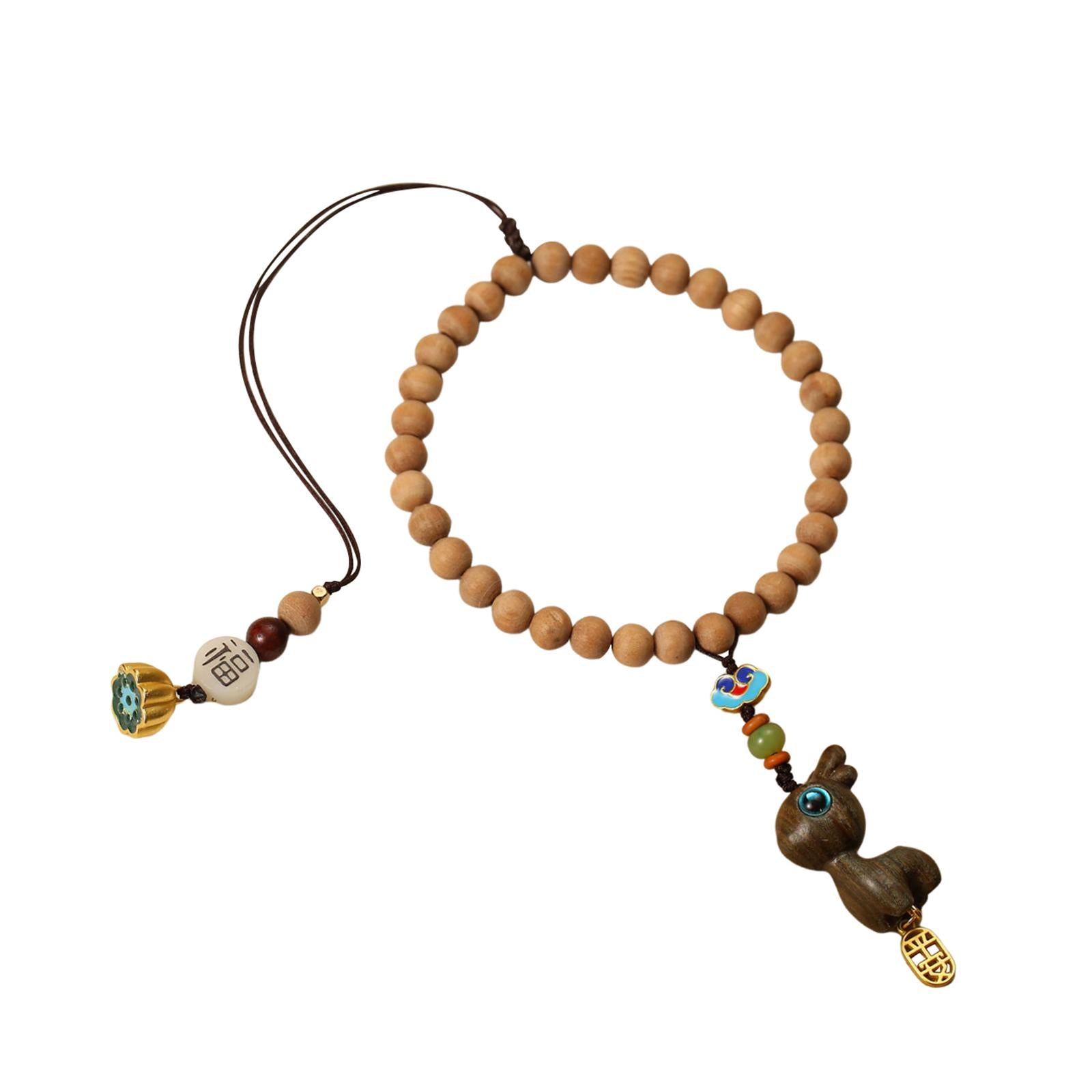 Rearview Mirror Charm Feng Shui Decor Traditional Rearview Mirror Decoration Green Sandalwood