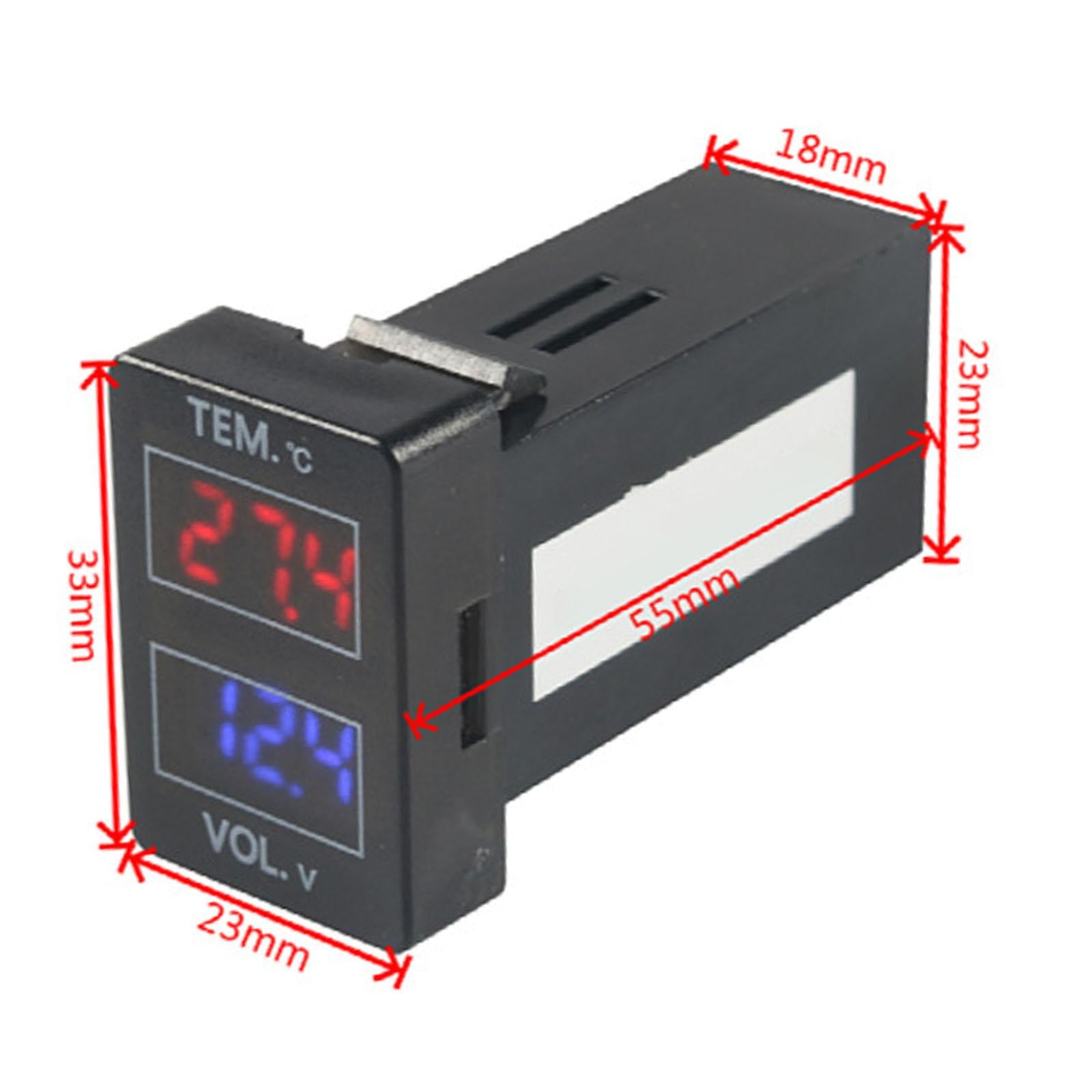 Digital Voltage Temperature Display Meter for Toyota Spare Part Dual Display