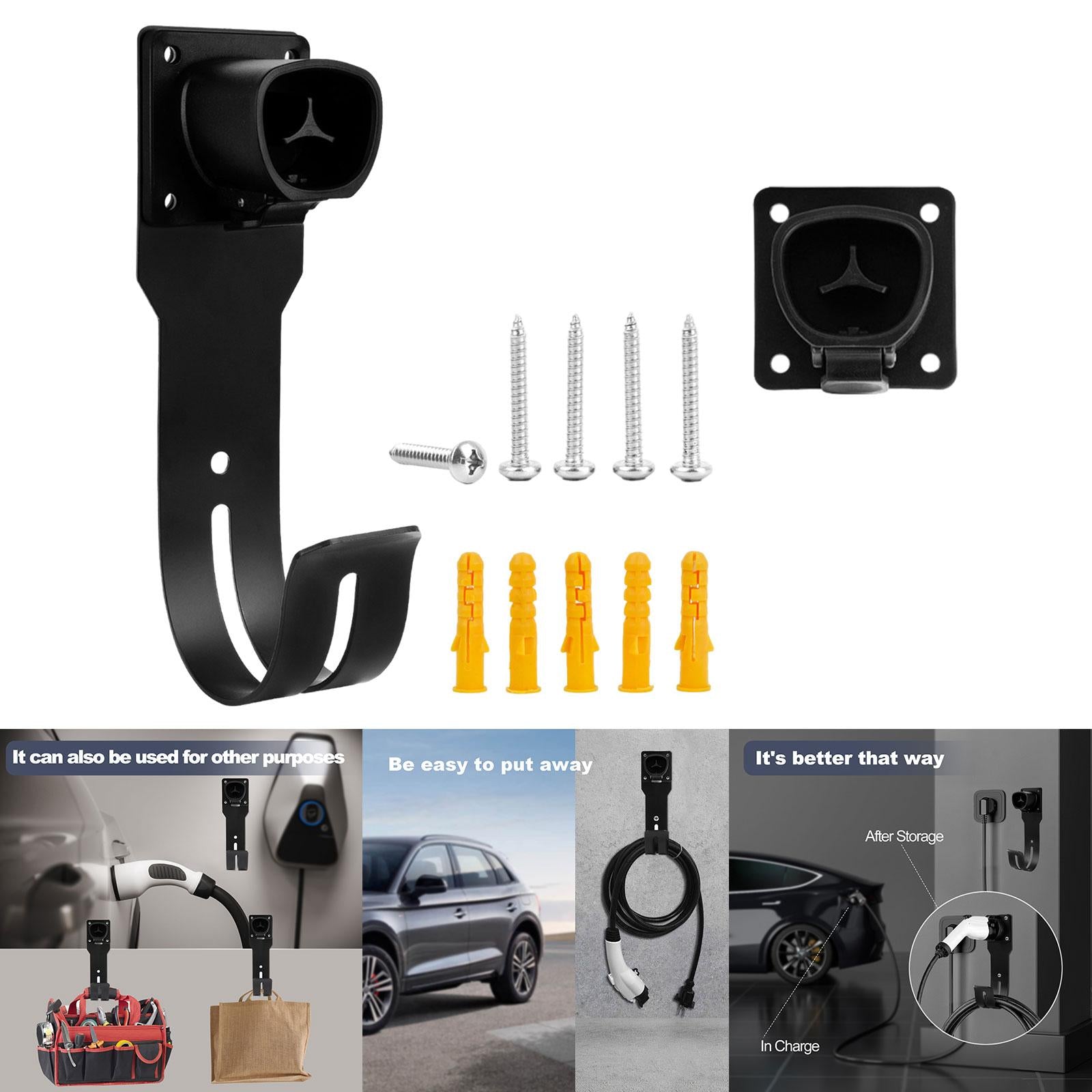 EV Charging Cable Organizer Wall Mount Waterproof Accessories for Tesla With hook