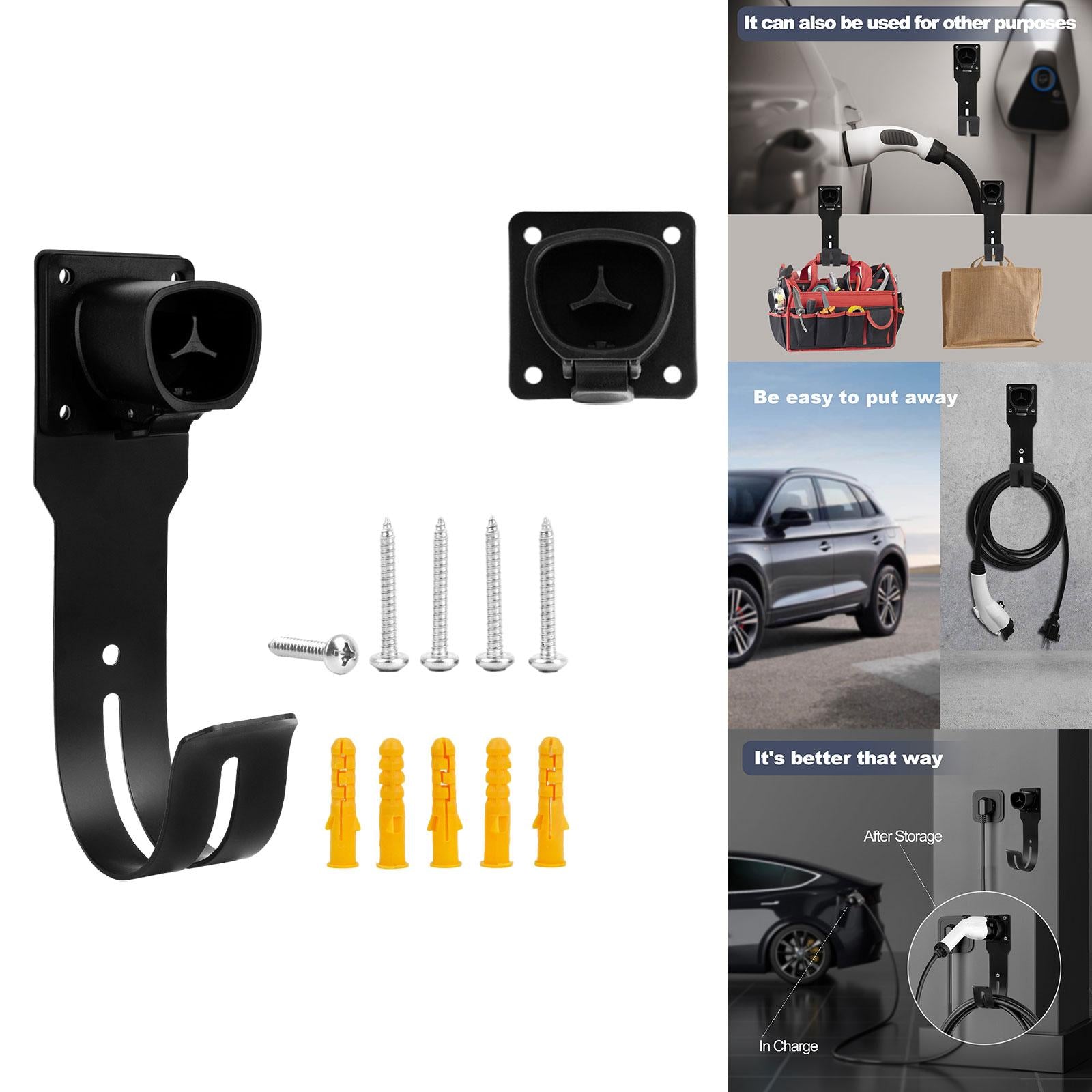 EV Charging Cable Organizer Wall Mount Waterproof Accessories for Tesla With hook