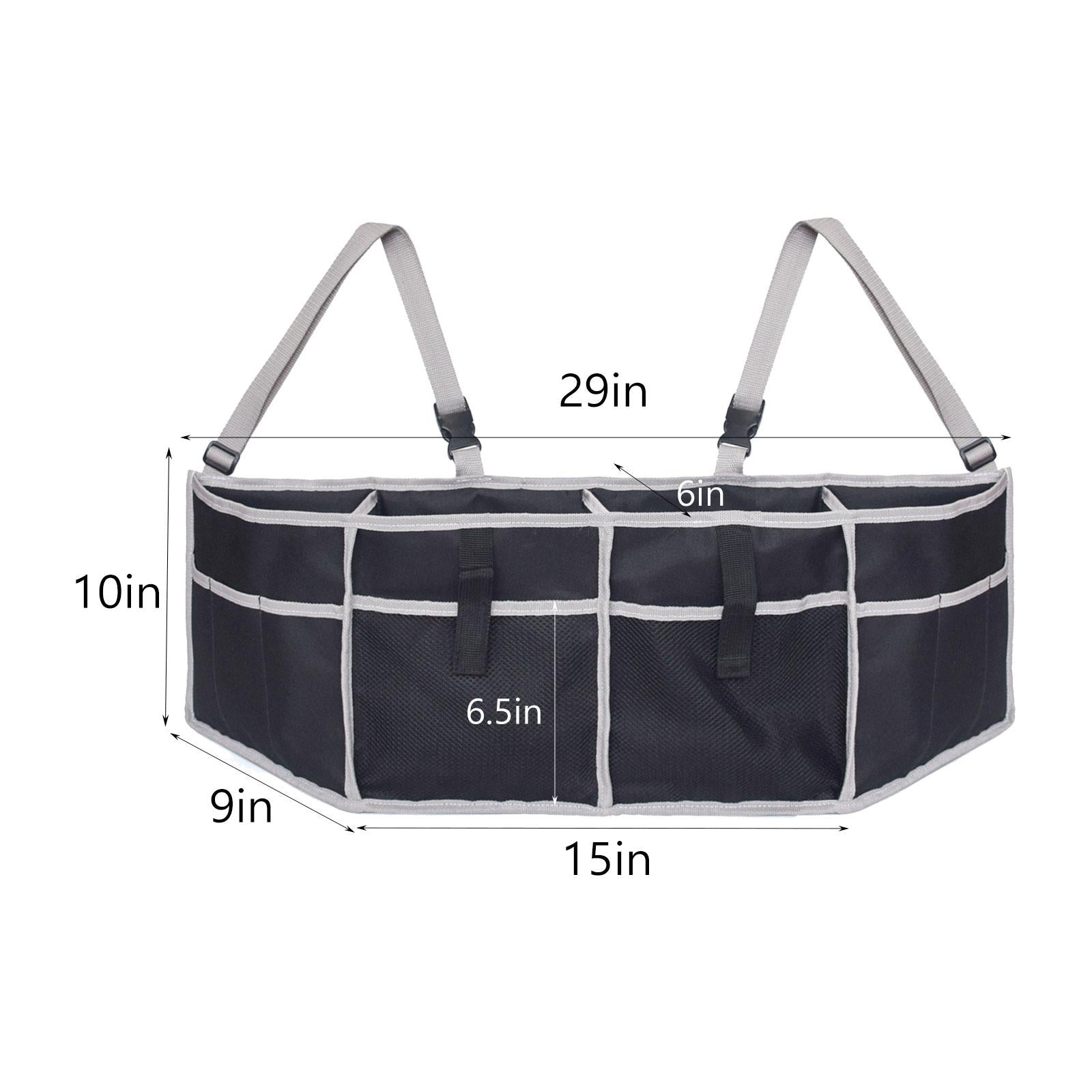Car Backseat Storage Bag Trunk Organizer with Mesh Pockets Durable Versatile
