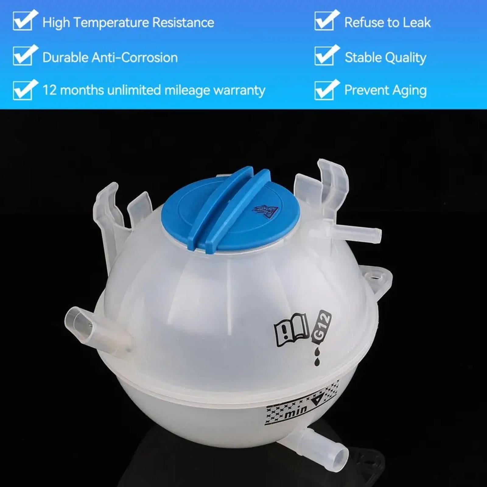 Coolant Radiator Reservoir Tank with Lid for VW Golf Rabbit R32 Durable