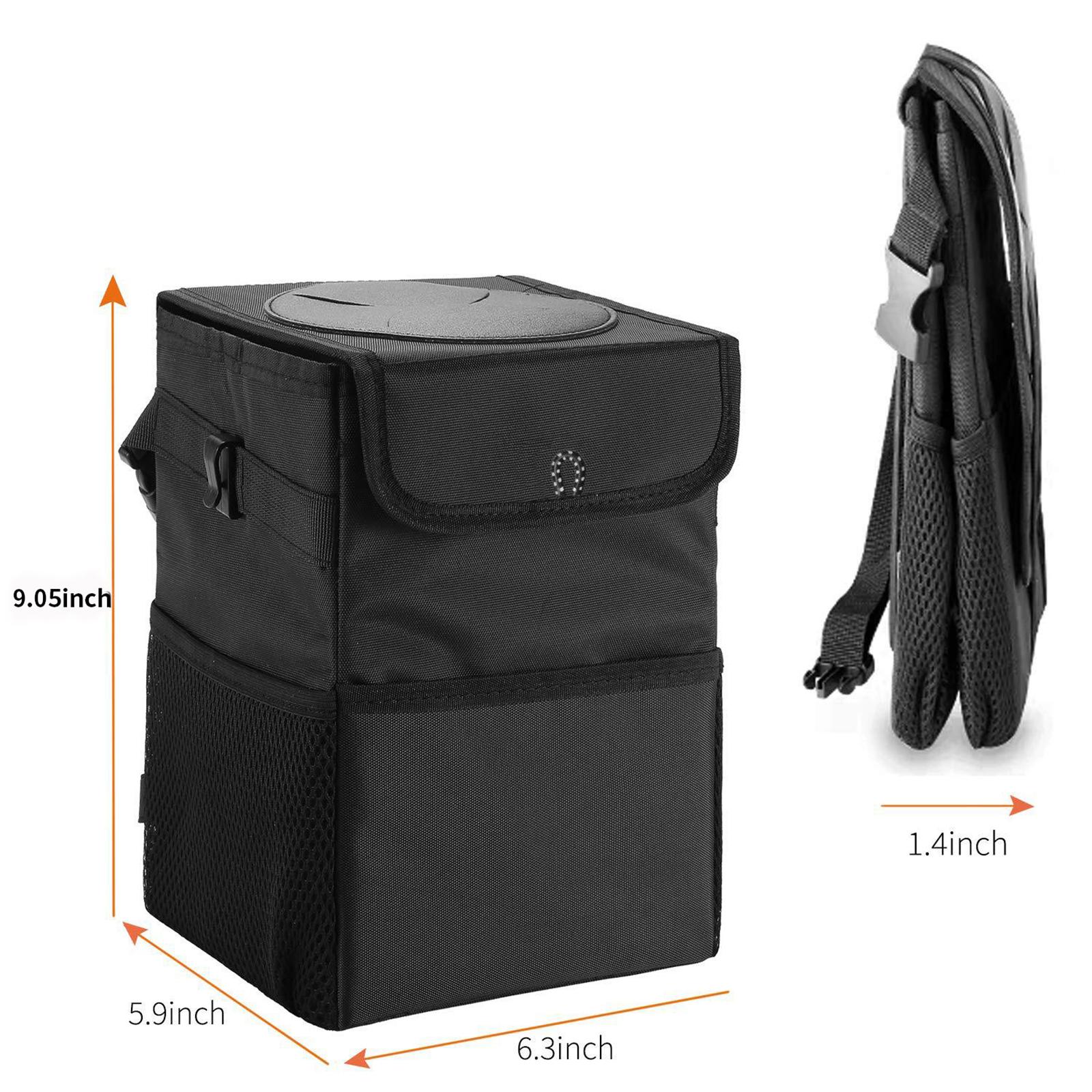 Car Trash Can with Lid Portable Trash Bin for Front Back Seat Van Sedan