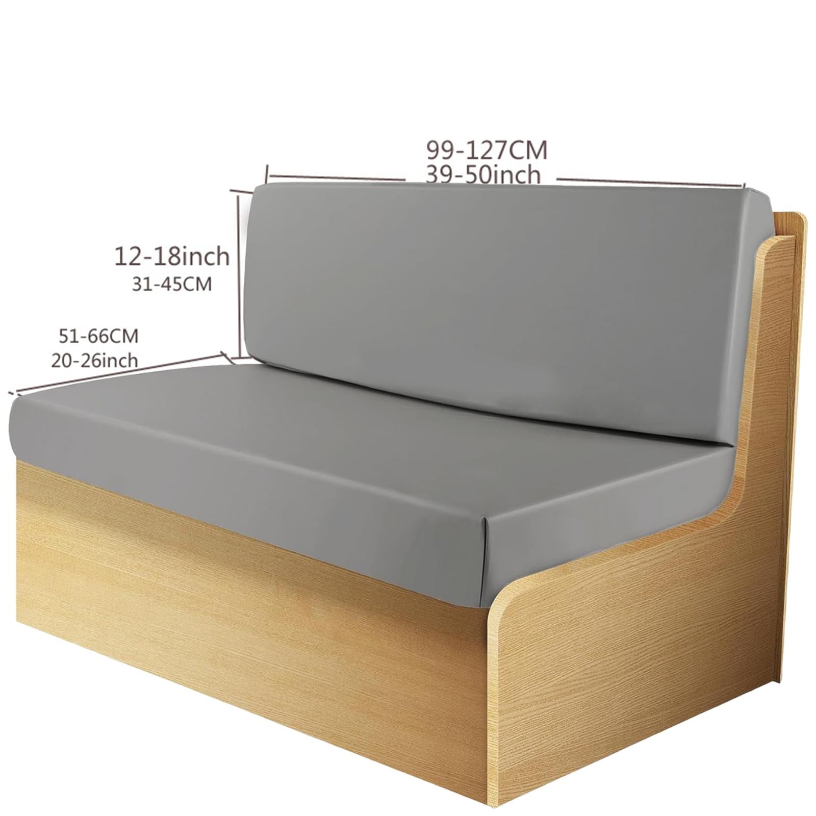 RV Dinette Cushion Covers Soft PU Leather Trailers Camper Cushion Slipcovers Gray