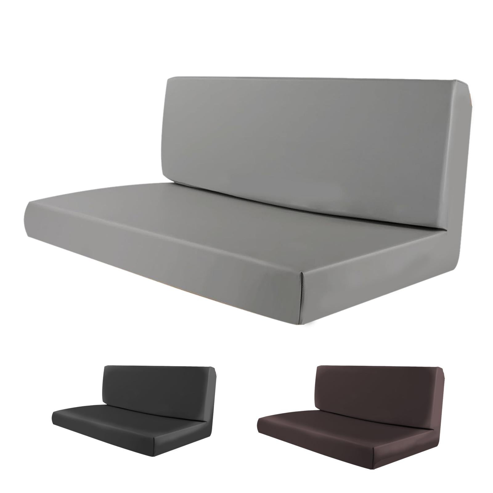 RV Dinette Cushion Covers Soft PU Leather Trailers Camper Cushion Slipcovers Gray