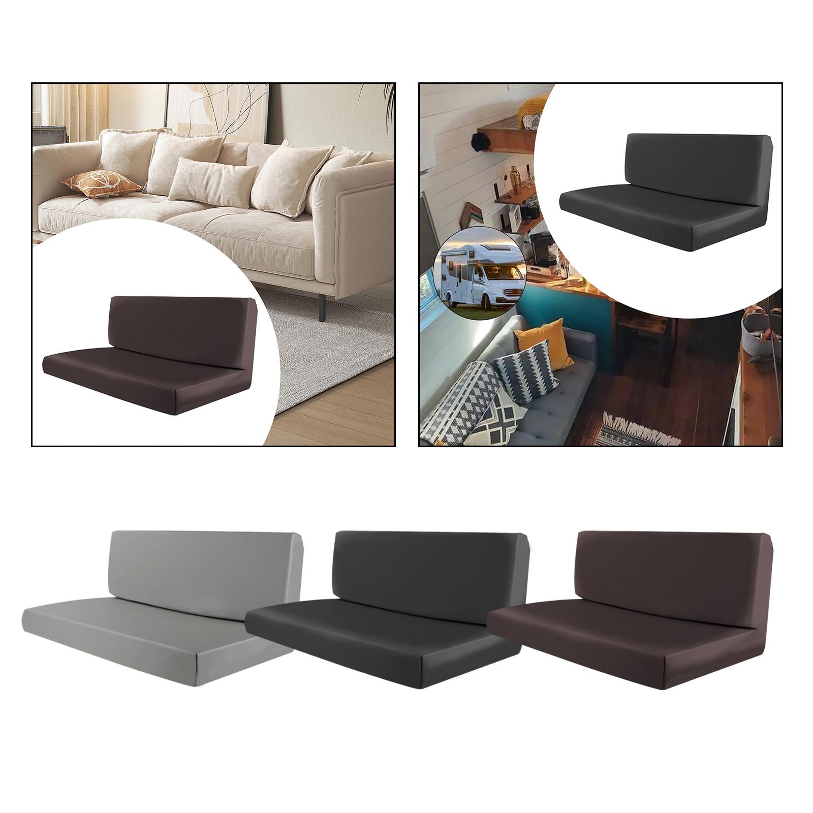 RV Dinette Cushion Covers Soft PU Leather Trailers Camper Cushion Slipcovers Gray