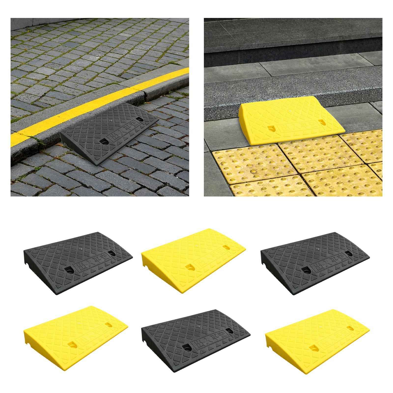 Curb Ramp Portable Driveway Curb Ramp for Motorcycle Mowers Hand Trucks H 6cm Black