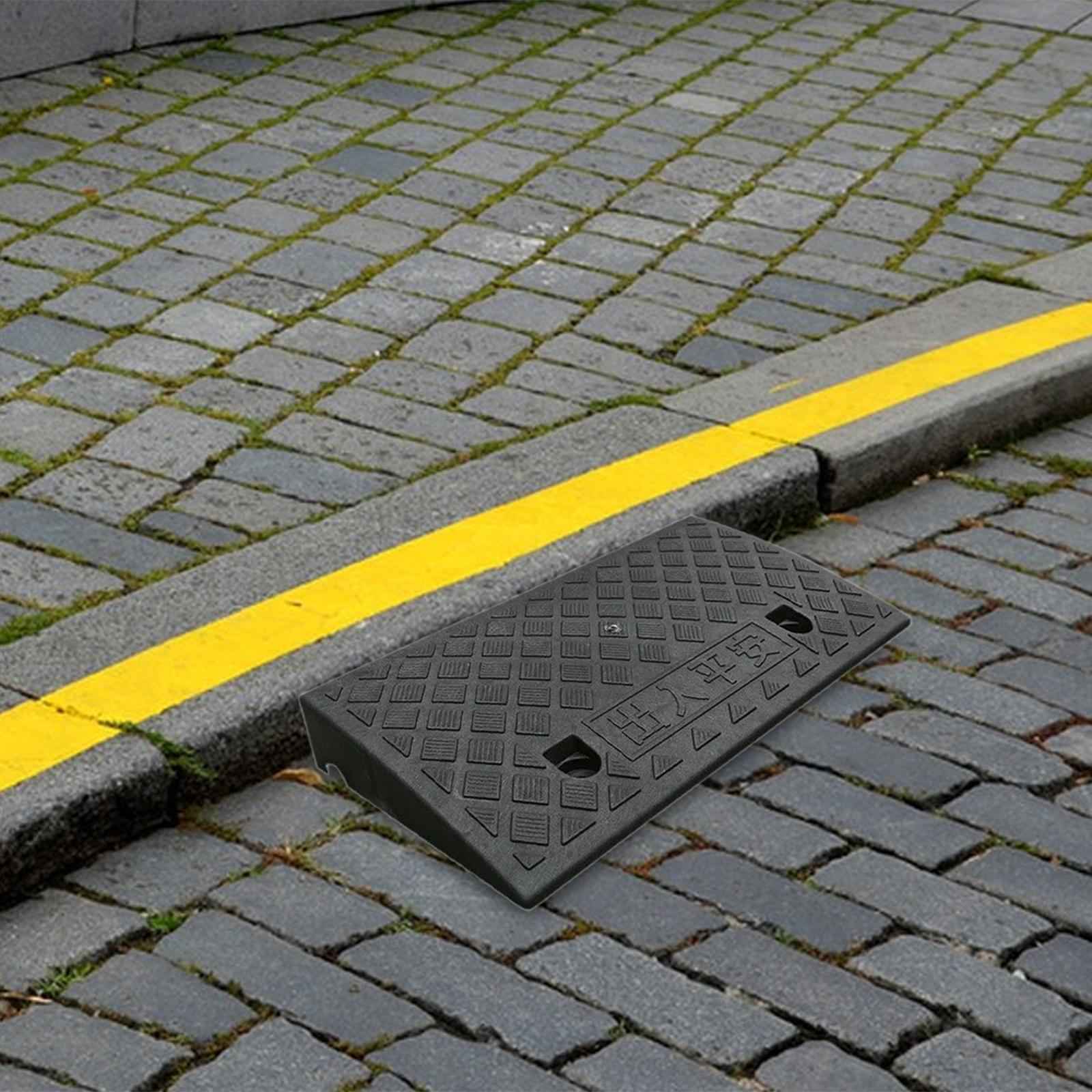 Curb Ramp Portable Driveway Curb Ramp for Motorcycle Mowers Hand Trucks H 6cm Black