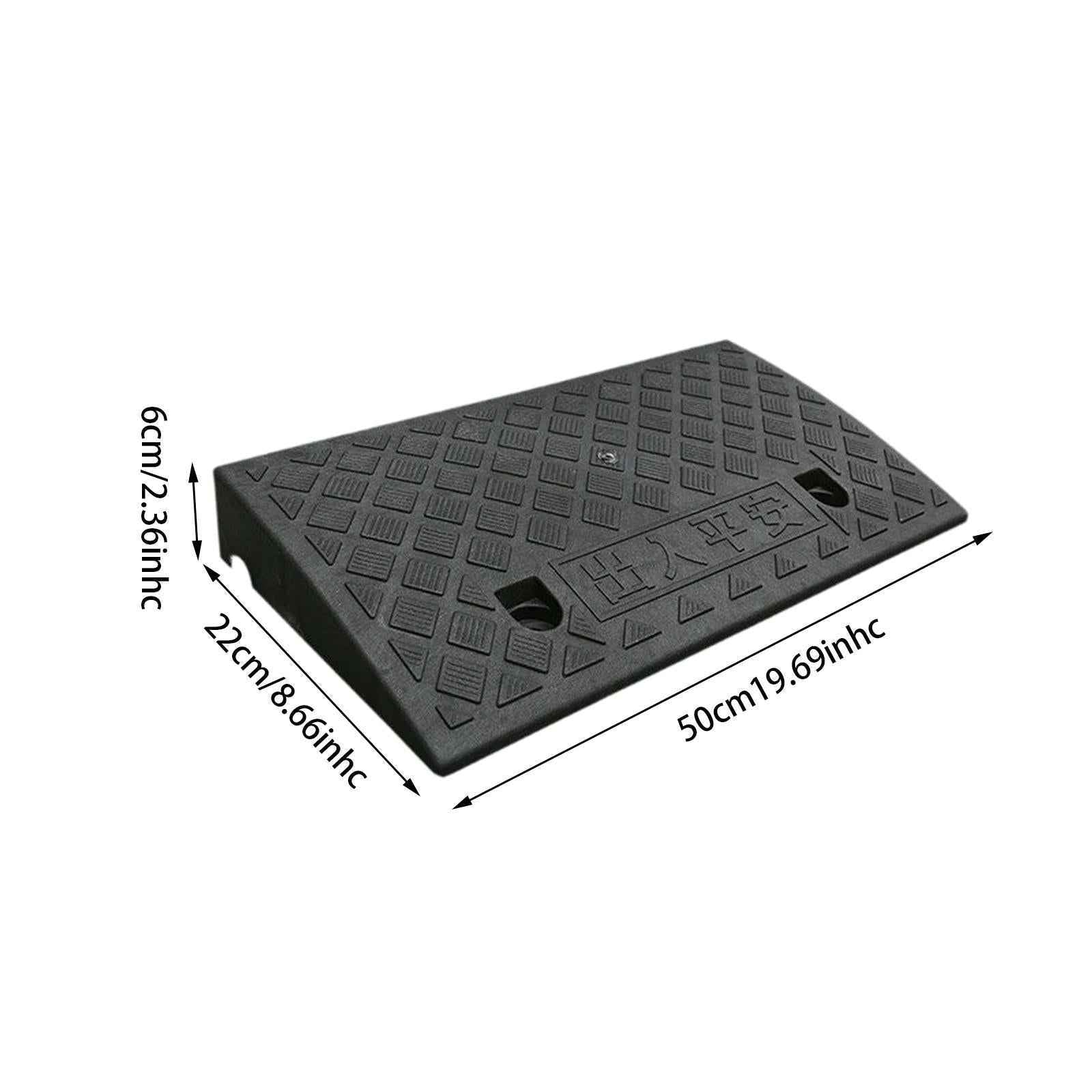 Curb Ramp Portable Driveway Curb Ramp for Motorcycle Mowers Hand Trucks H 6cm Black