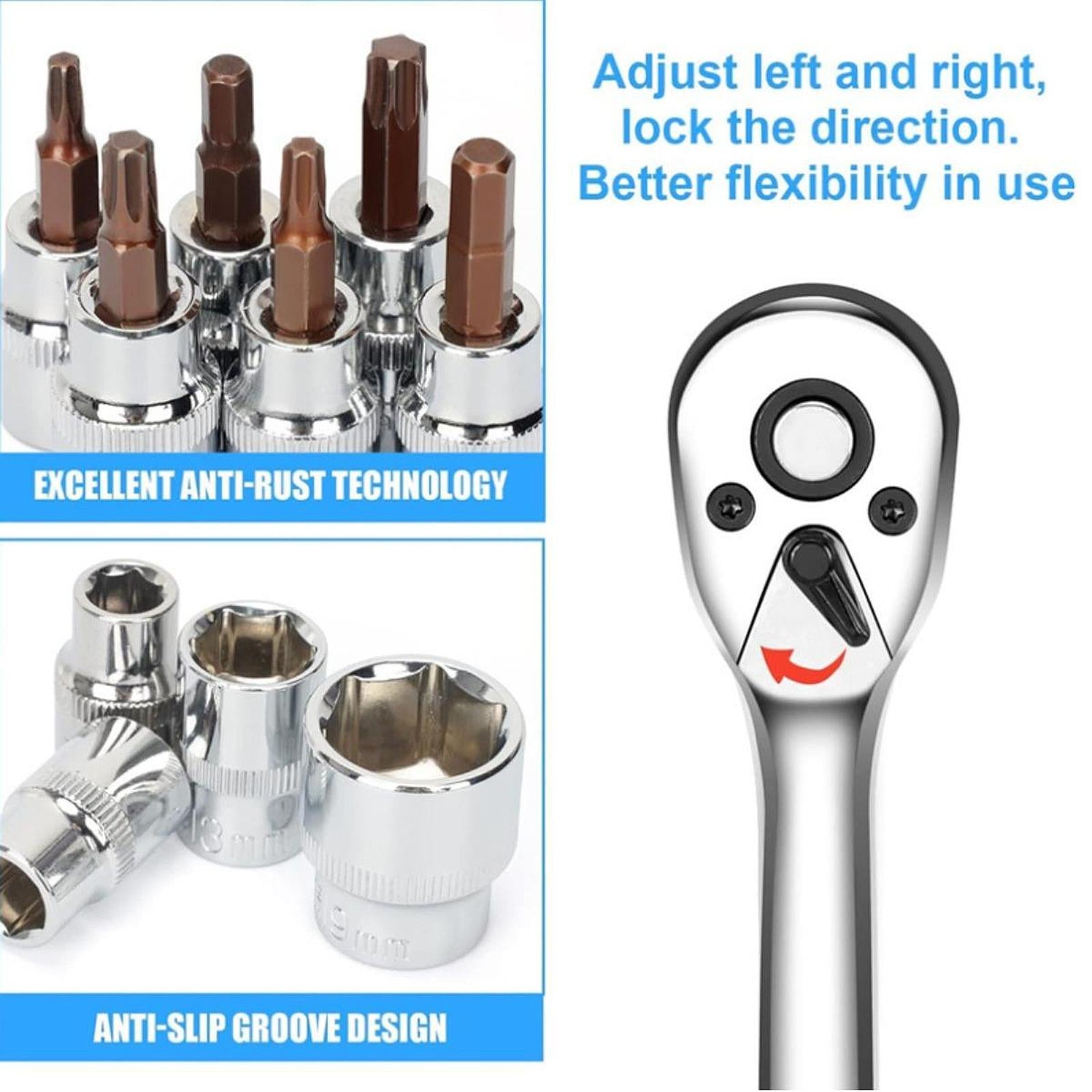 Drive Socket Ratchet Wrench Set Portable Door Remover for Jeep Wrangler