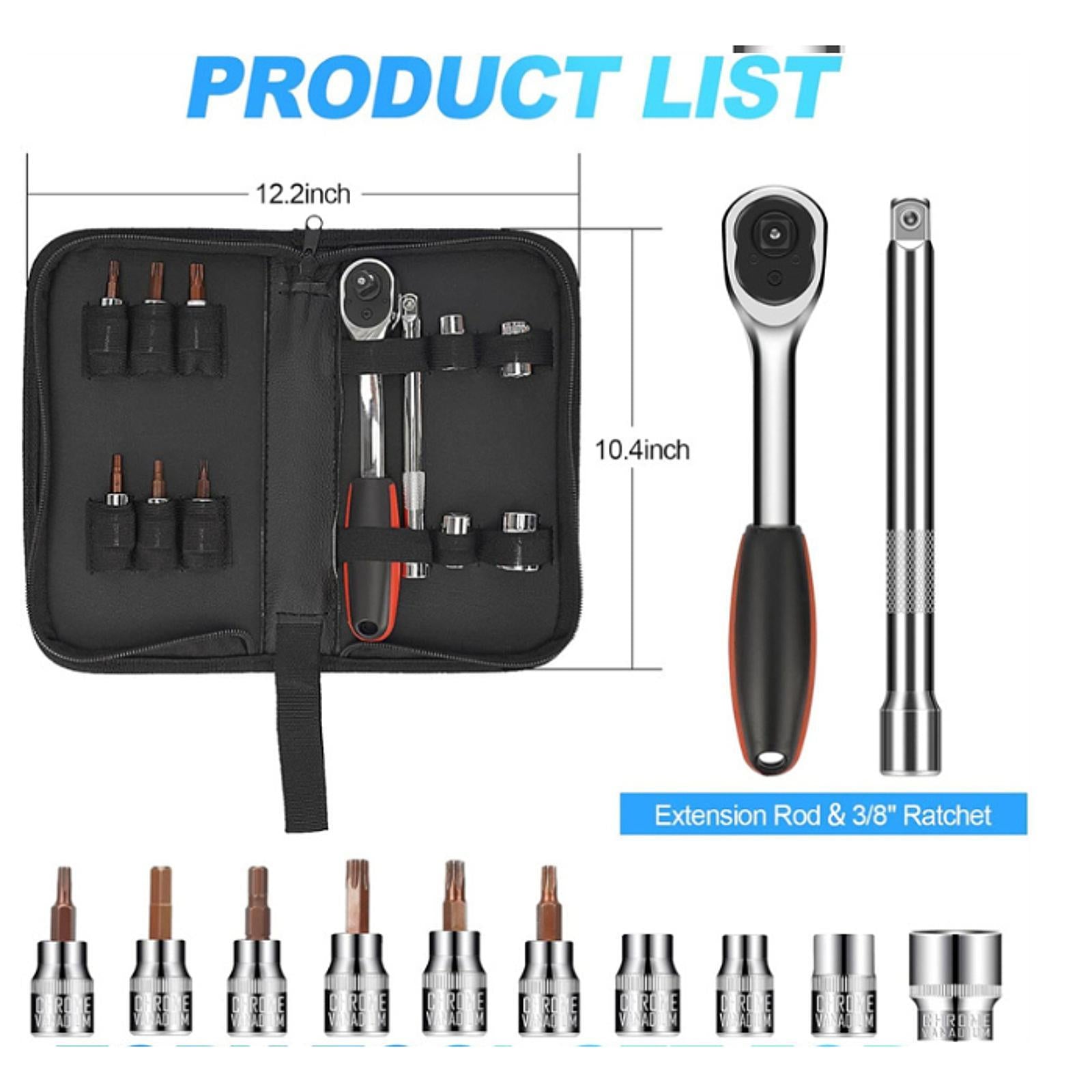 Drive Socket Ratchet Wrench Set Portable Door Remover for Jeep Wrangler