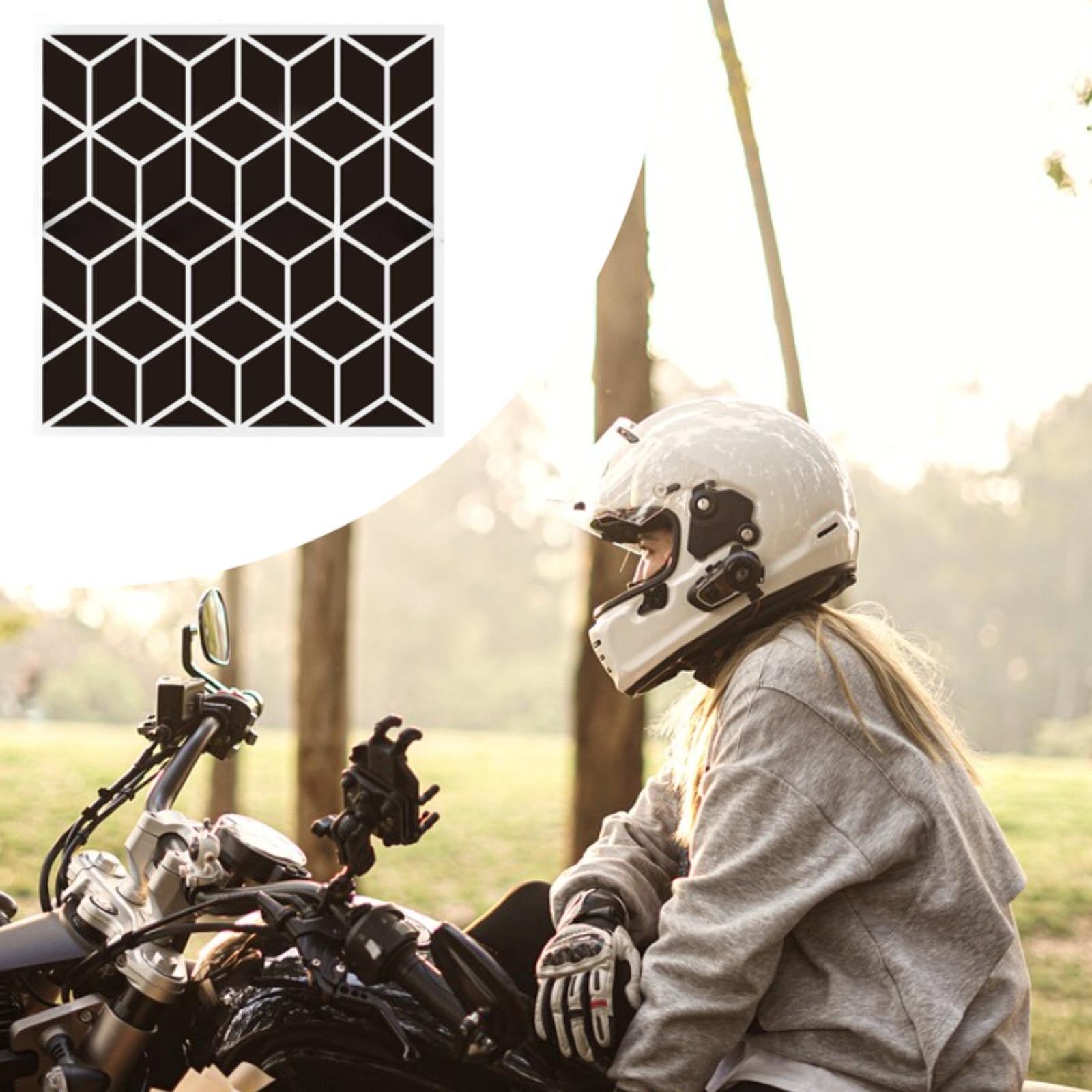 Motorcycle Helmet Sticker for Cycling at Night Lightweight Black Decals