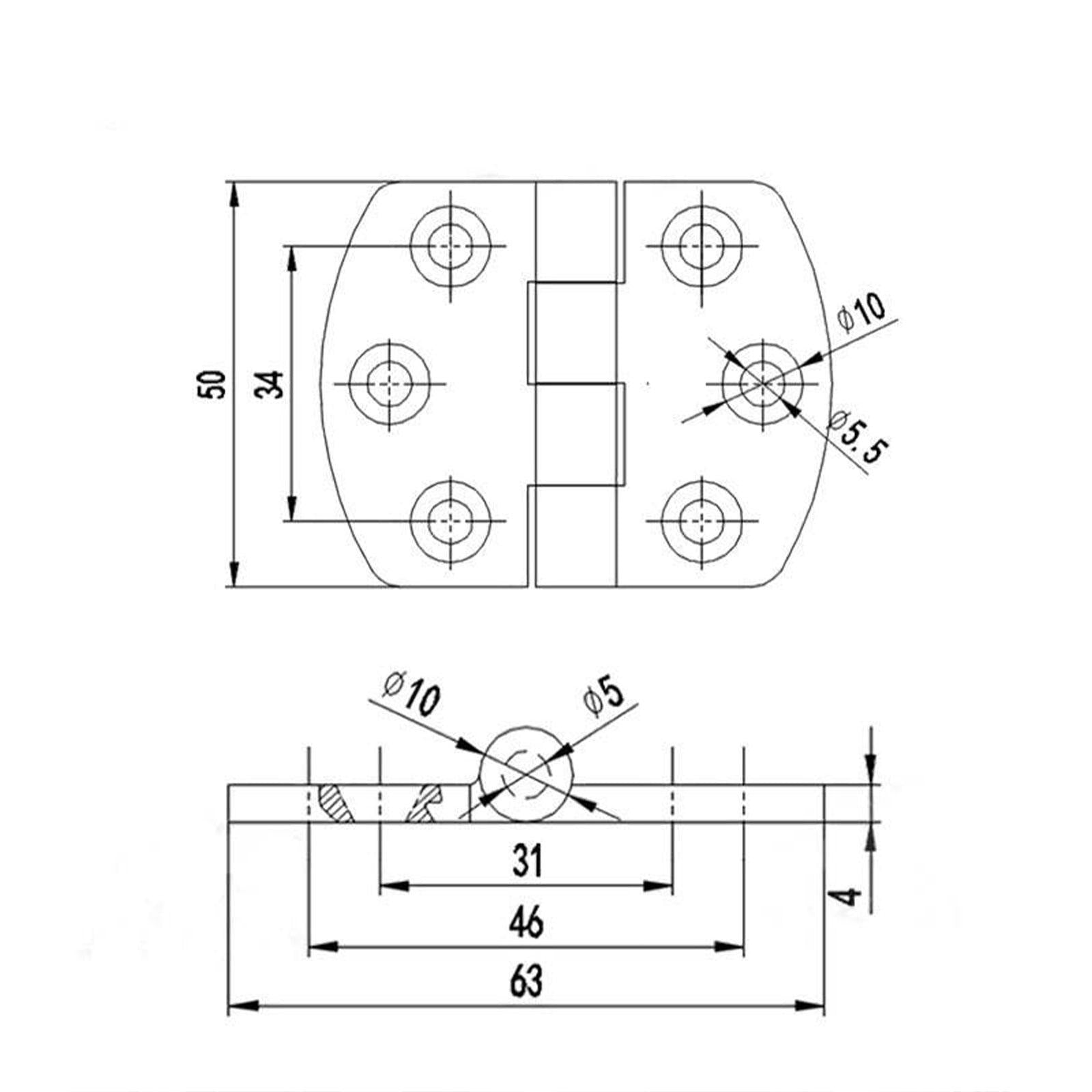 RV Gate Hinge 270° Rotation Yacht Smooth Wardrobe Stainless Steel Door Hinge